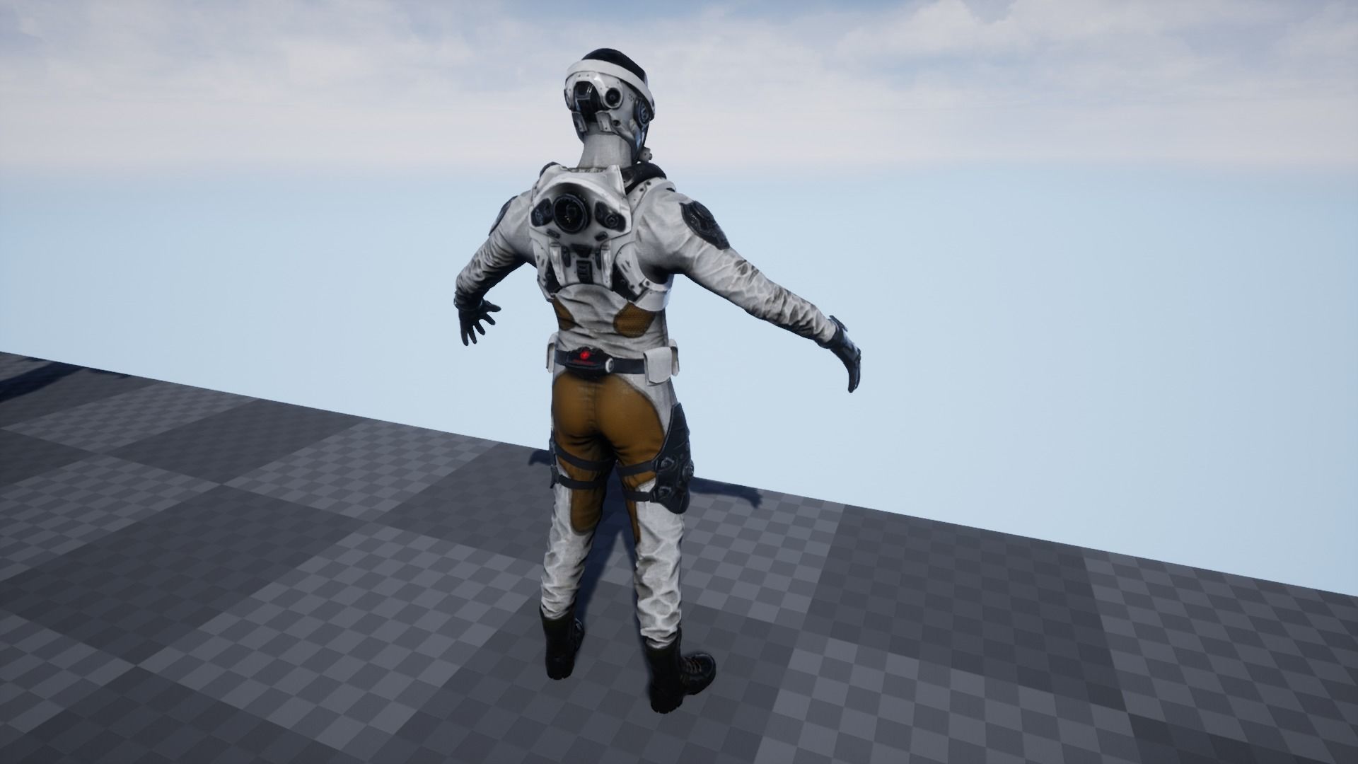 SCI-FI soldier Low-poly 3D model_25