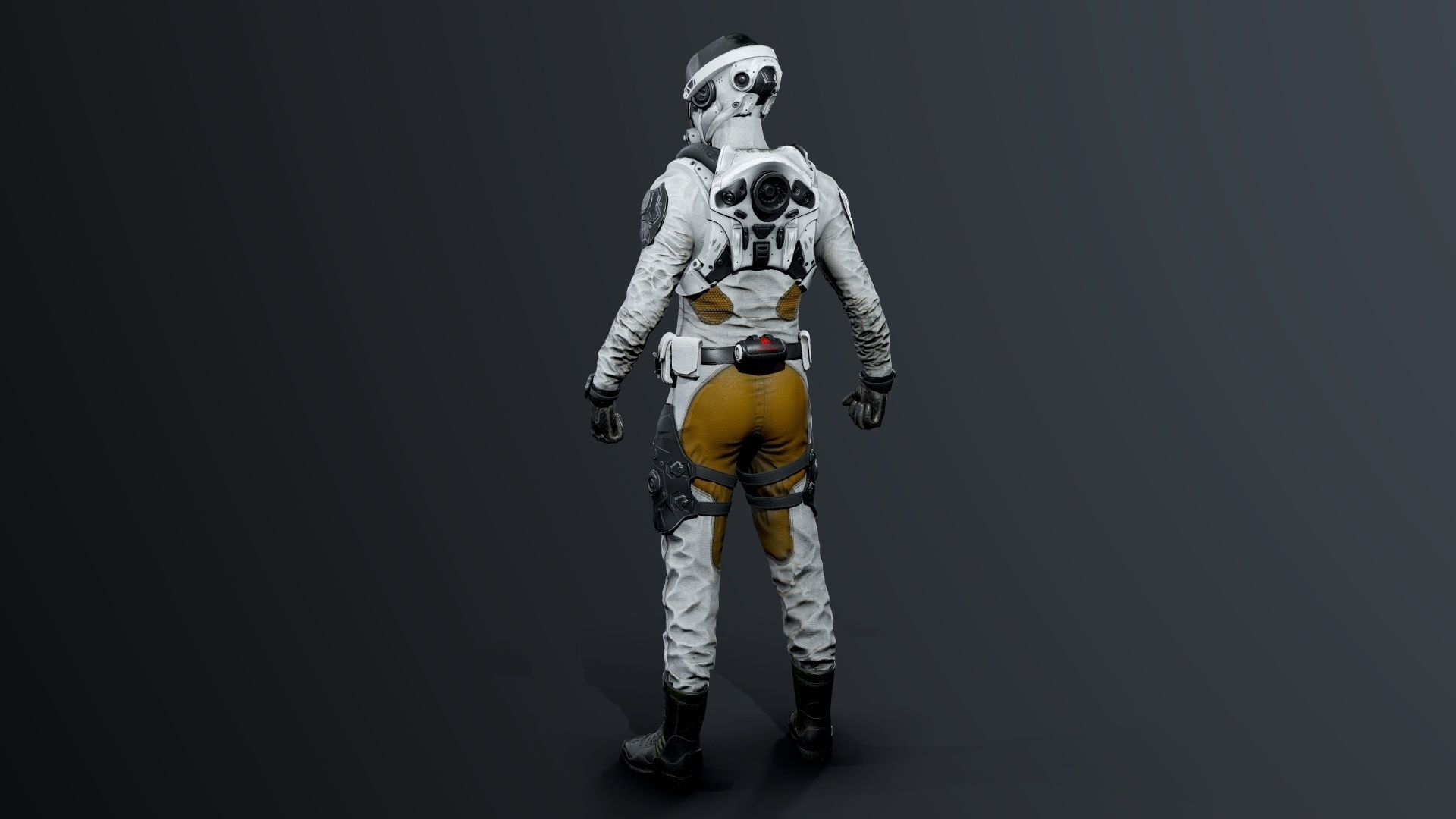 SCI-FI soldier Low-poly 3D model_13