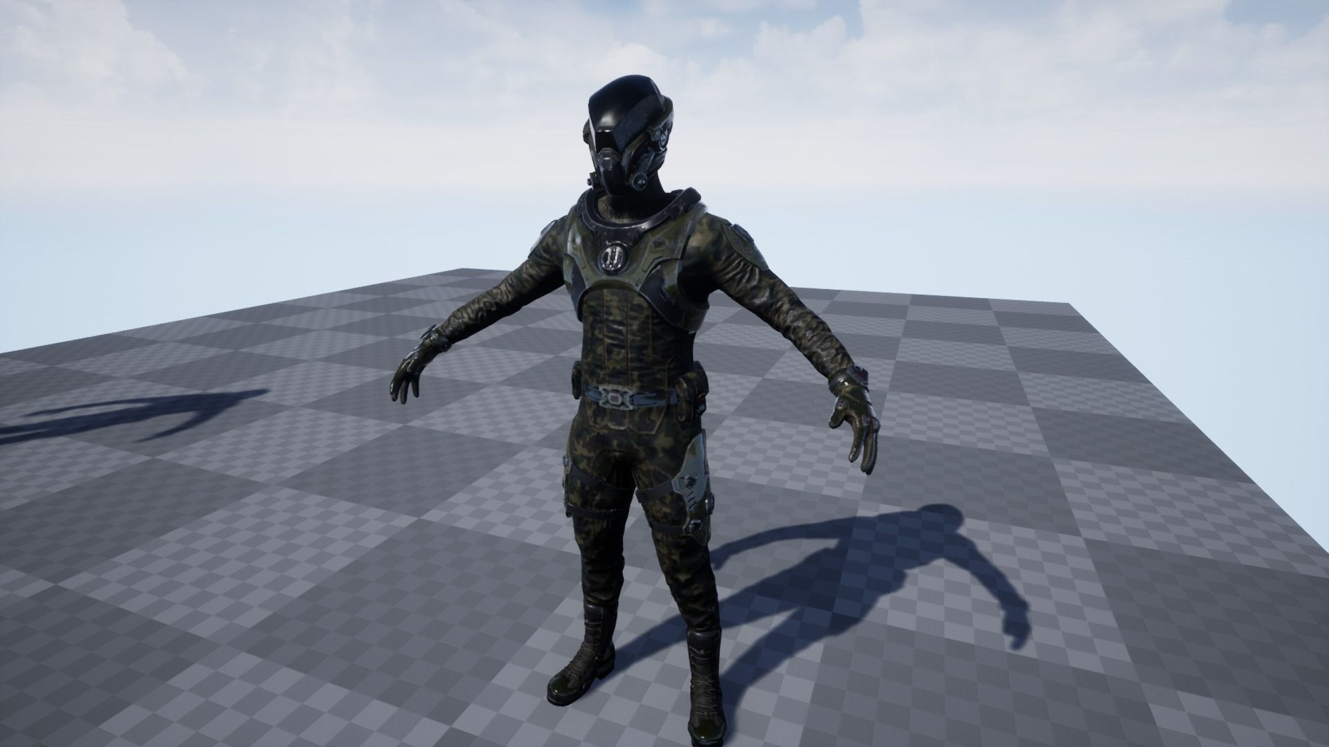 SCI-FI soldier Low-poly 3D model_18