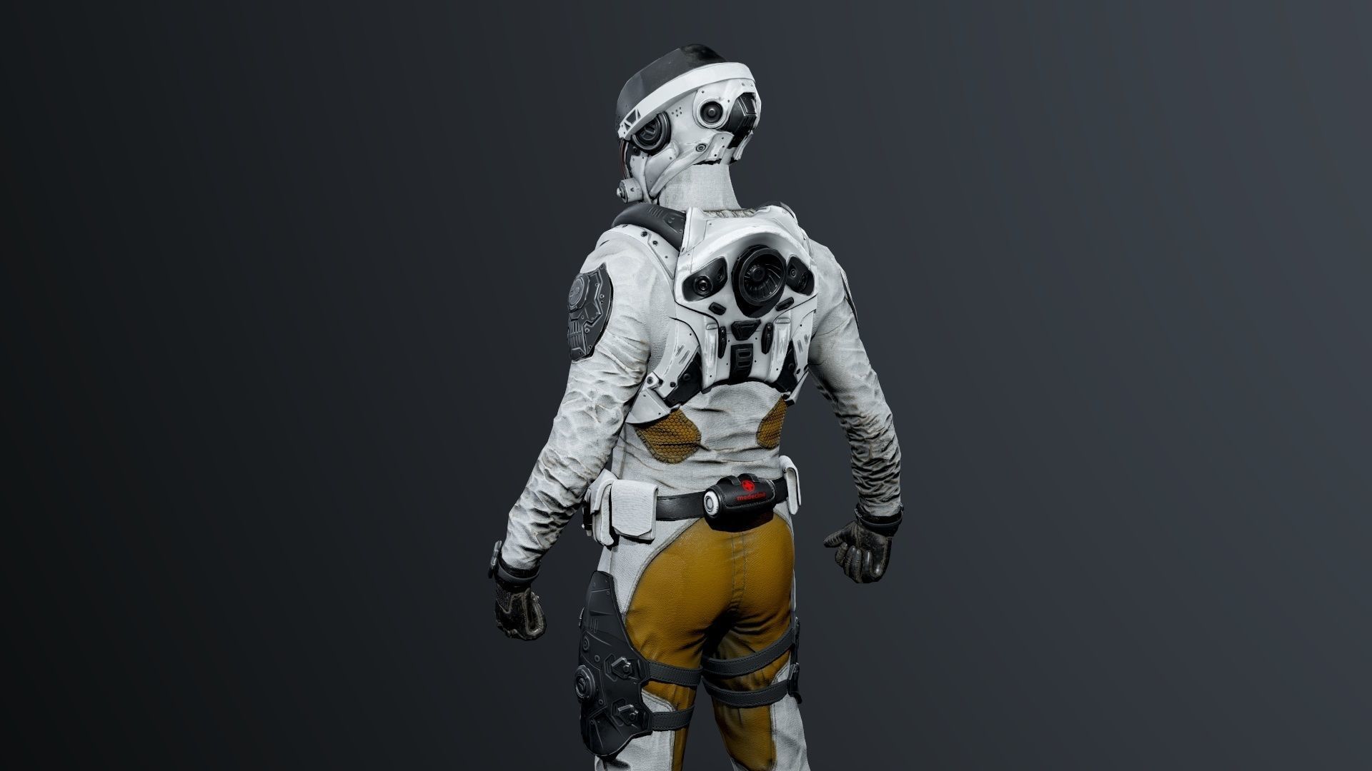 SCI-FI soldier Low-poly 3D model_11