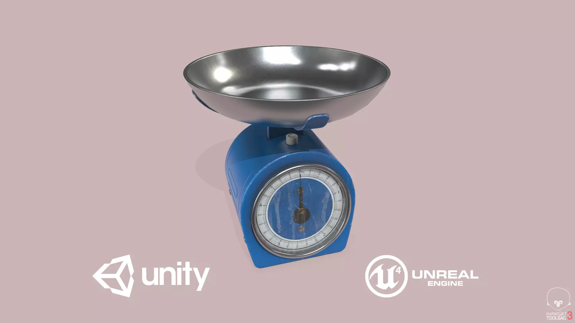 Kitchen Scales Low-poly 3D model_0