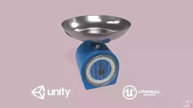 Kitchen Scales Low-poly 3D model