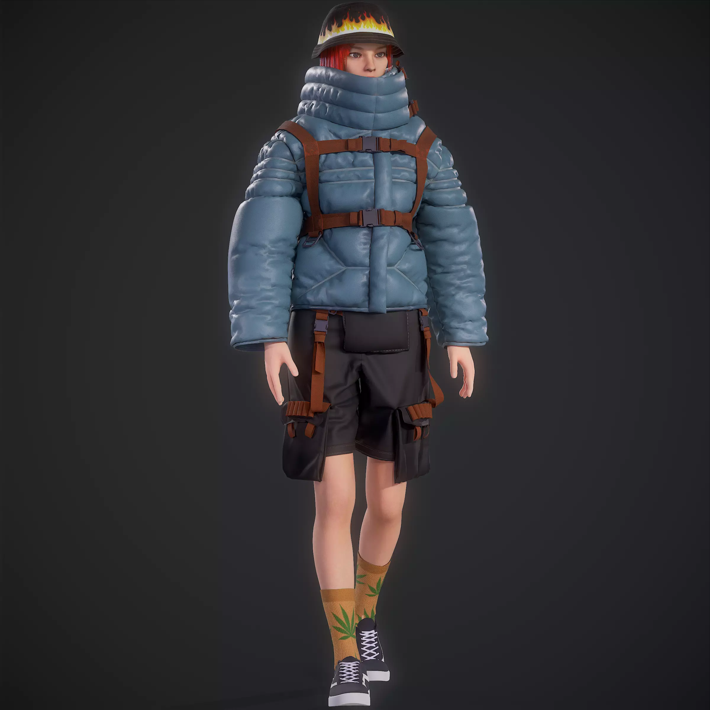 COAT SHORTS PANAMA clothes Free 3D model