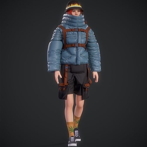 COAT  SHORTS  PANAMA clothes Free 3D model