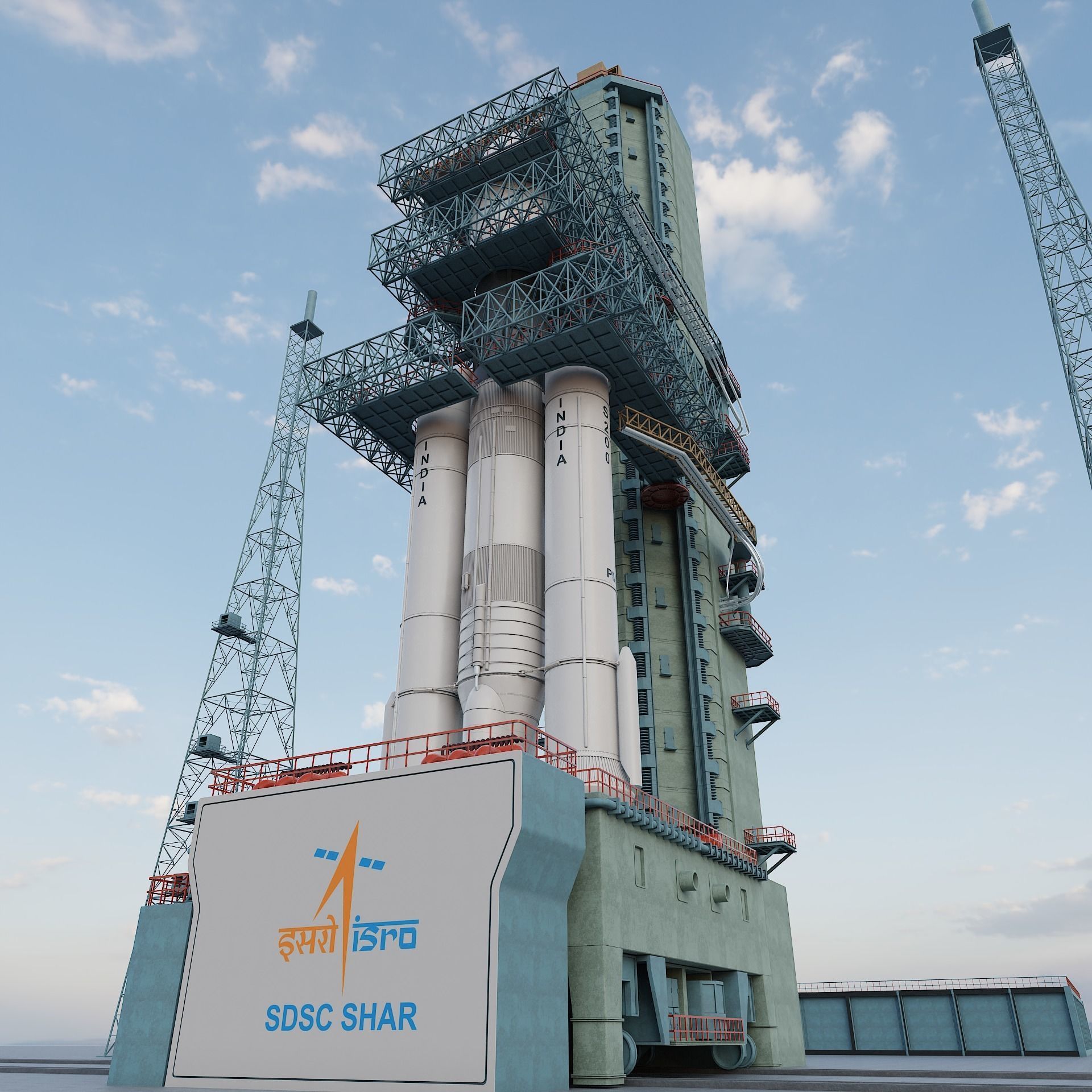 GSLV rocket 3D model_5