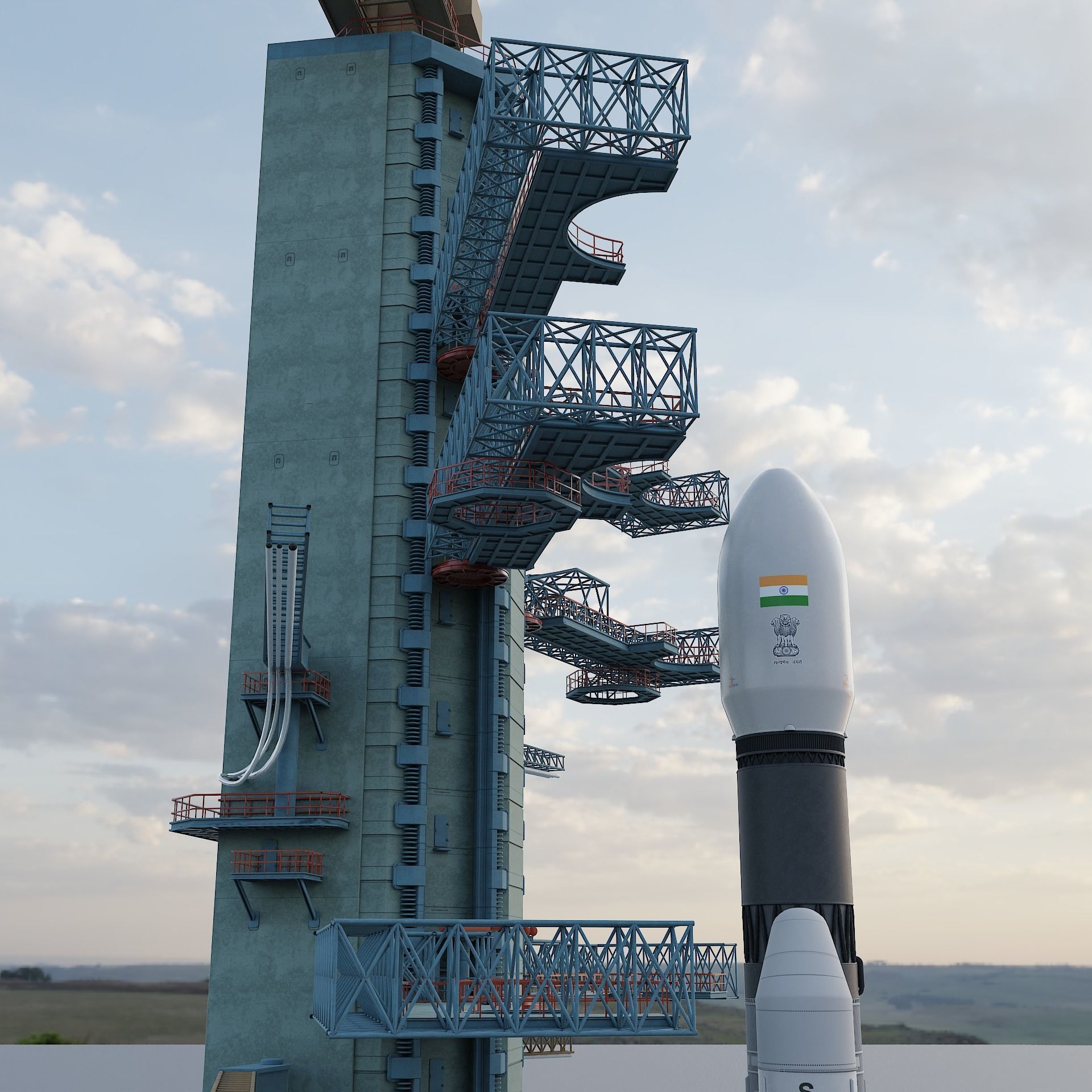 GSLV rocket 3D model_11