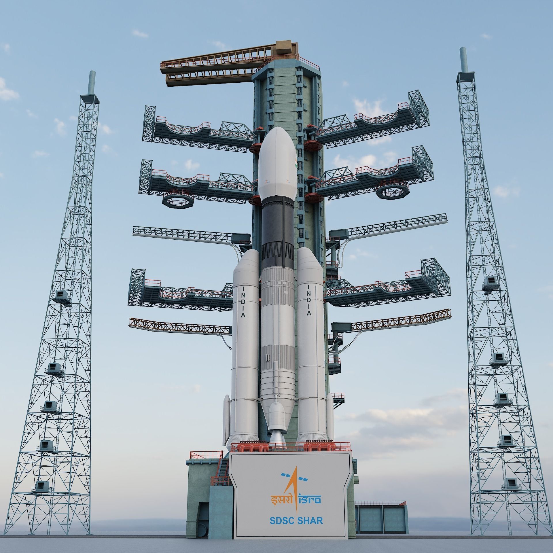 GSLV rocket 3D model_3