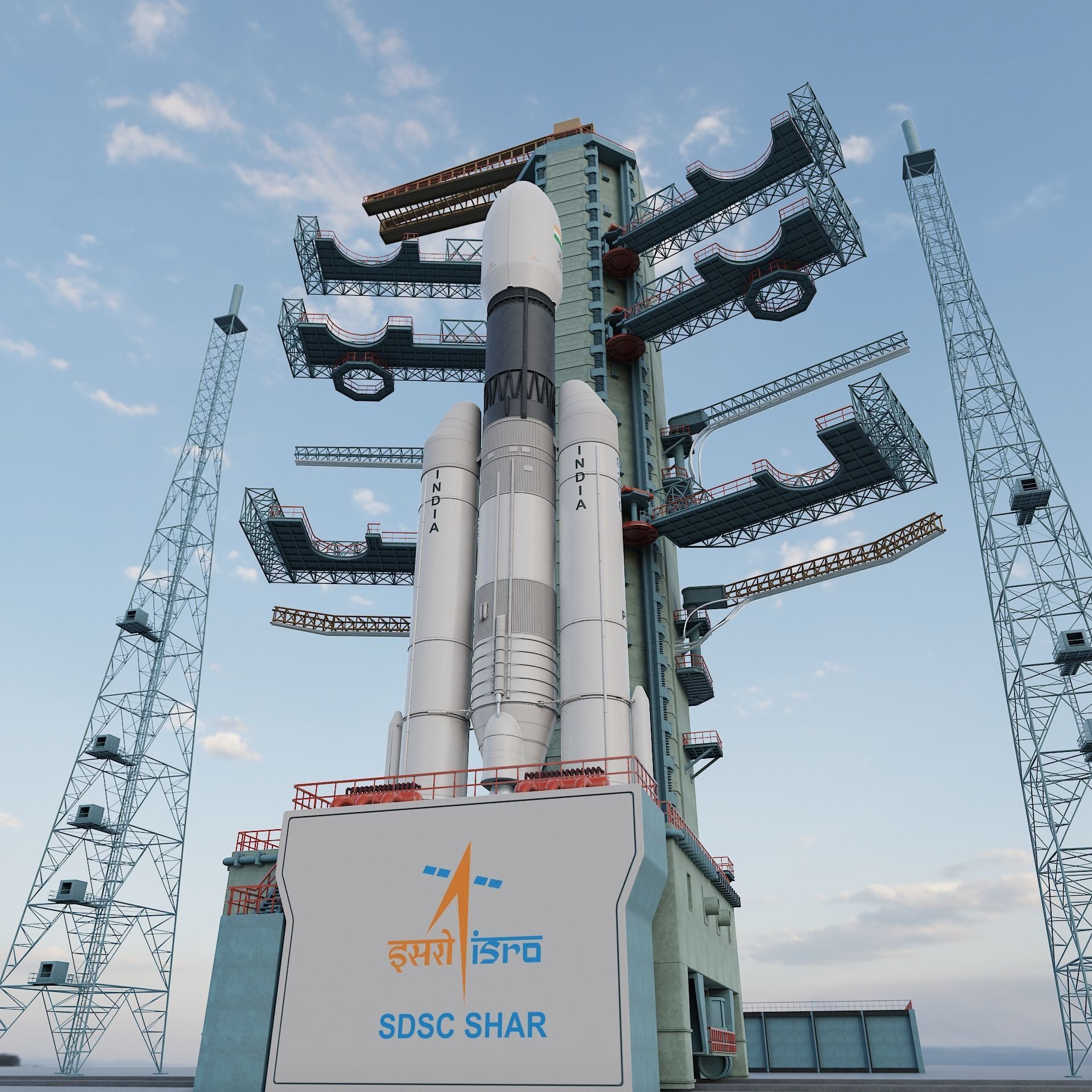 GSLV rocket 3D model_2