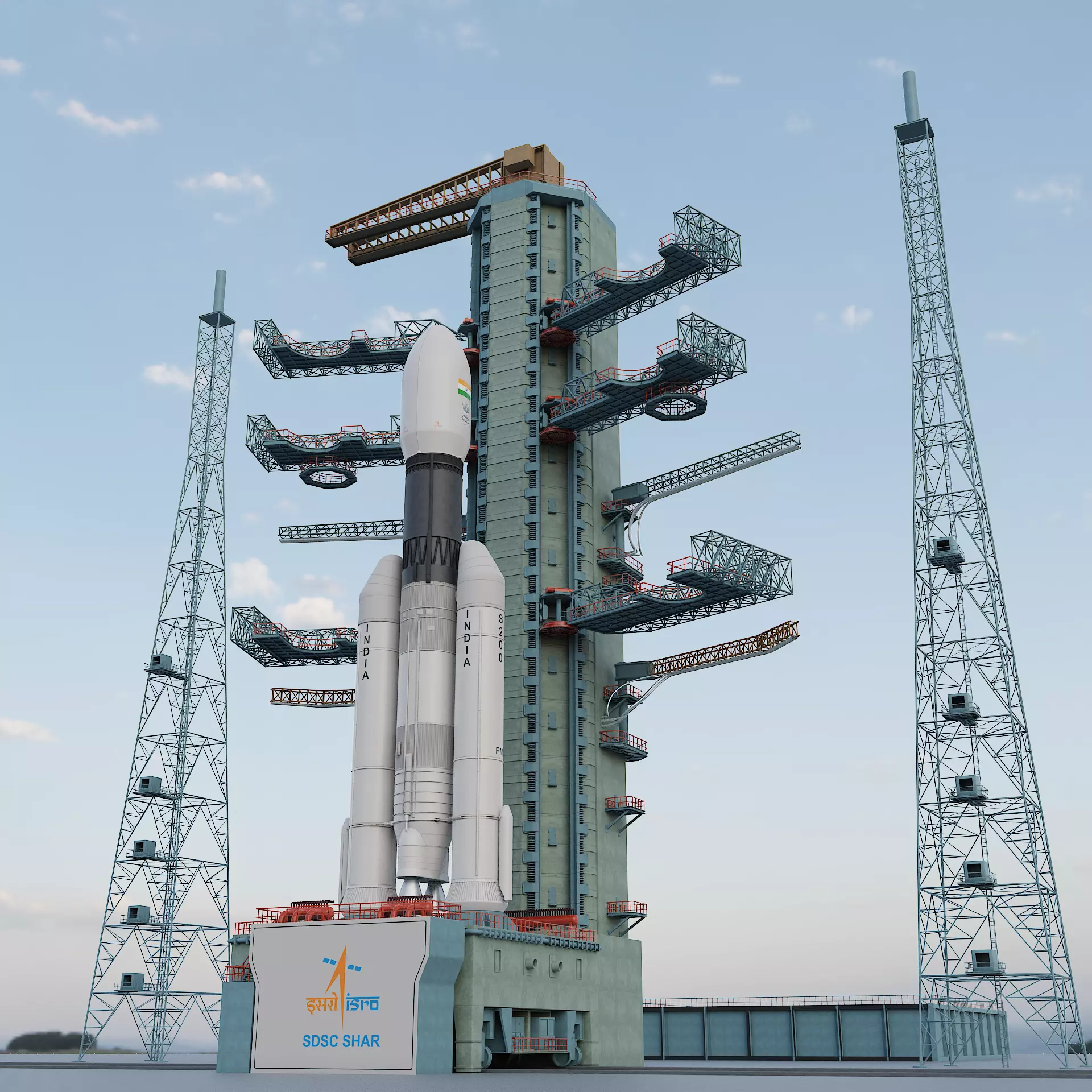 GSLV rocket 3D model_0
