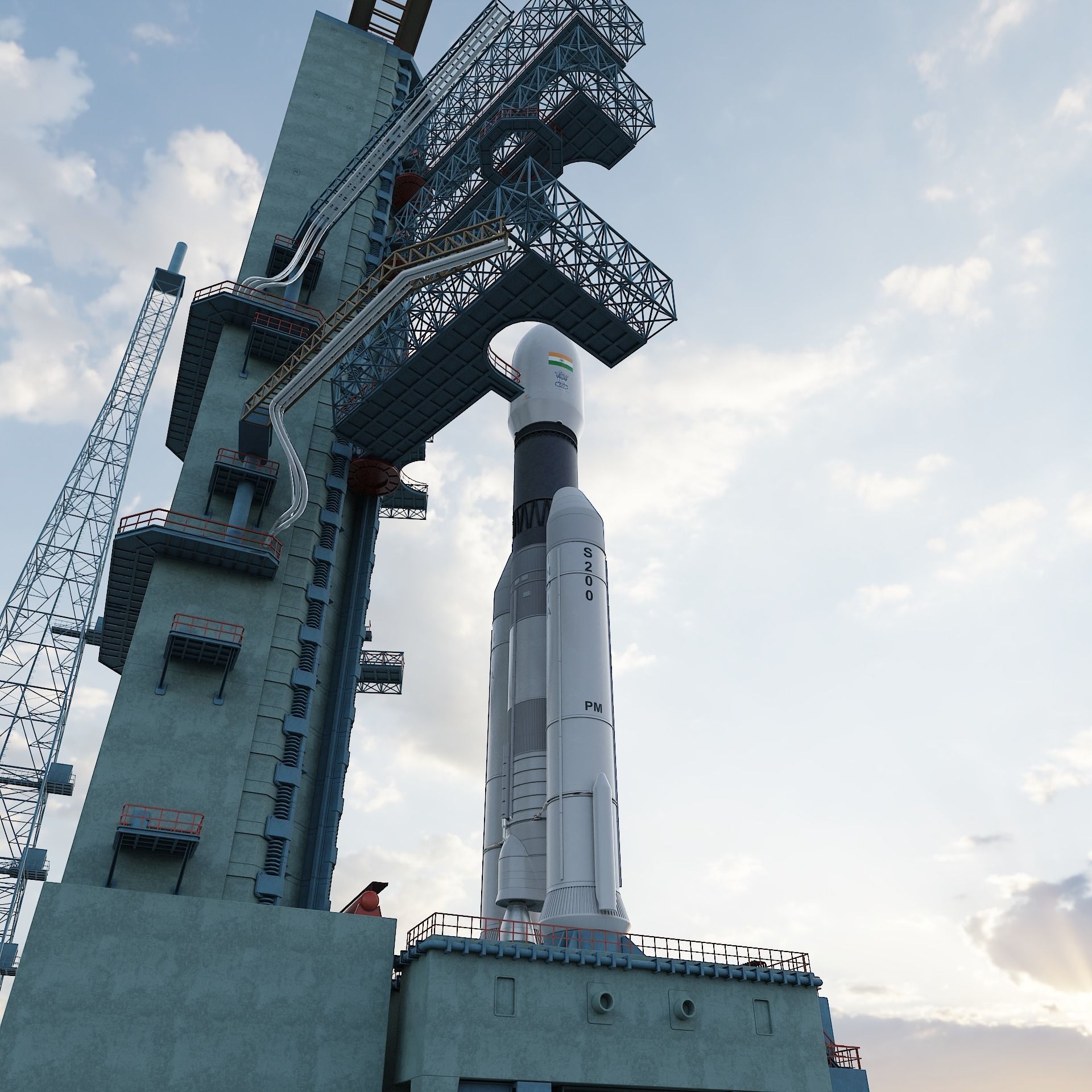 GSLV rocket 3D model_18