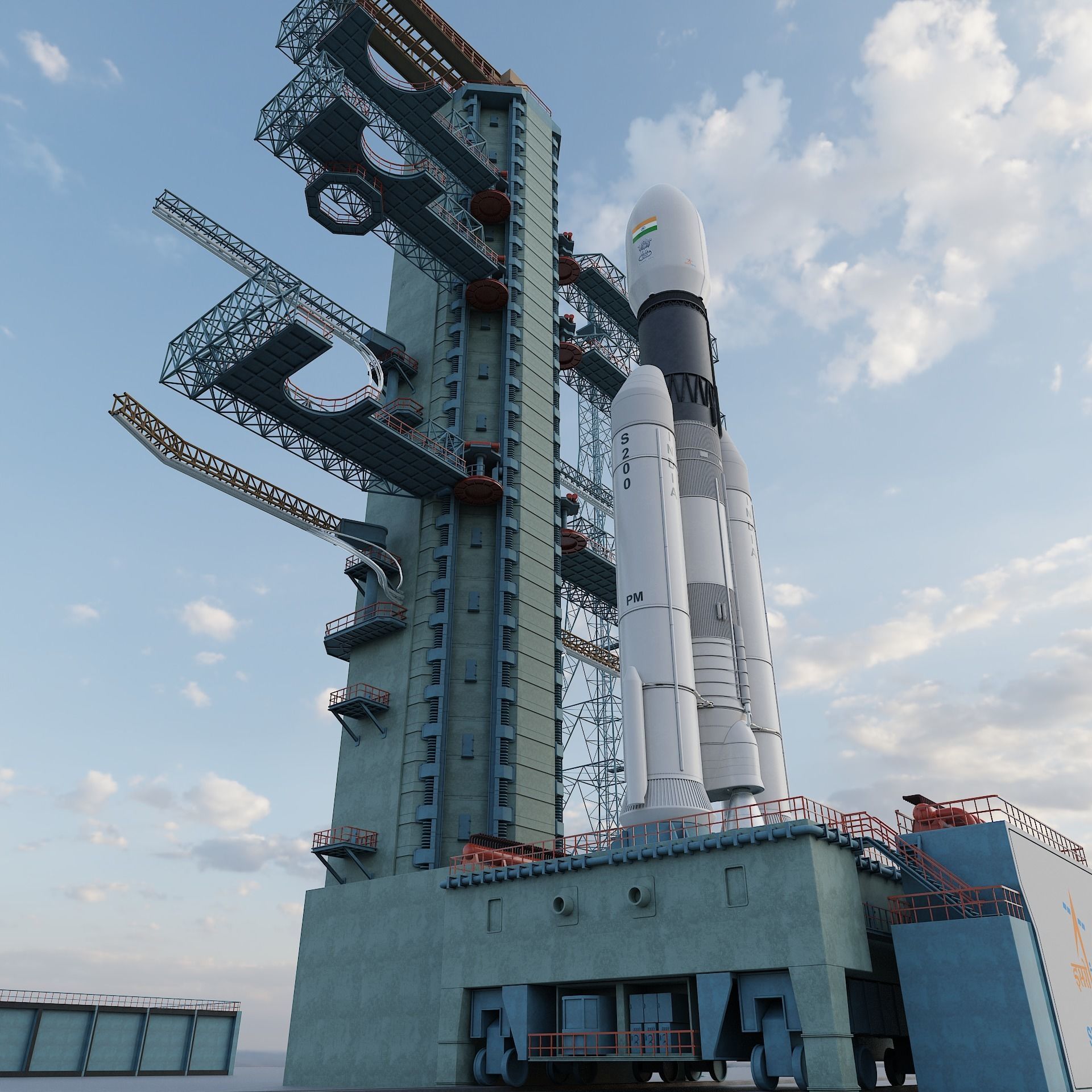 GSLV rocket 3D model_9