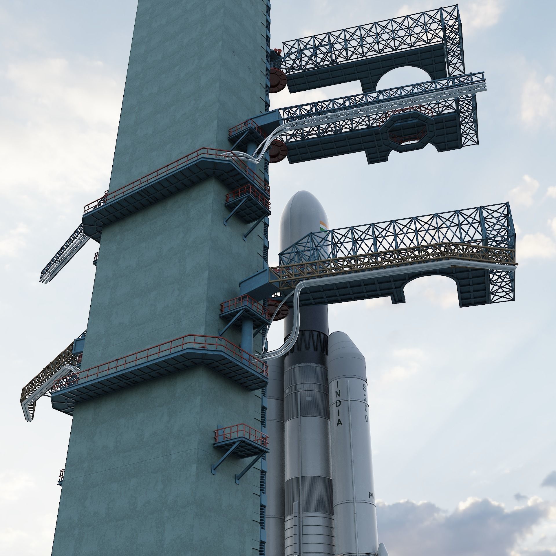 GSLV rocket 3D model_12