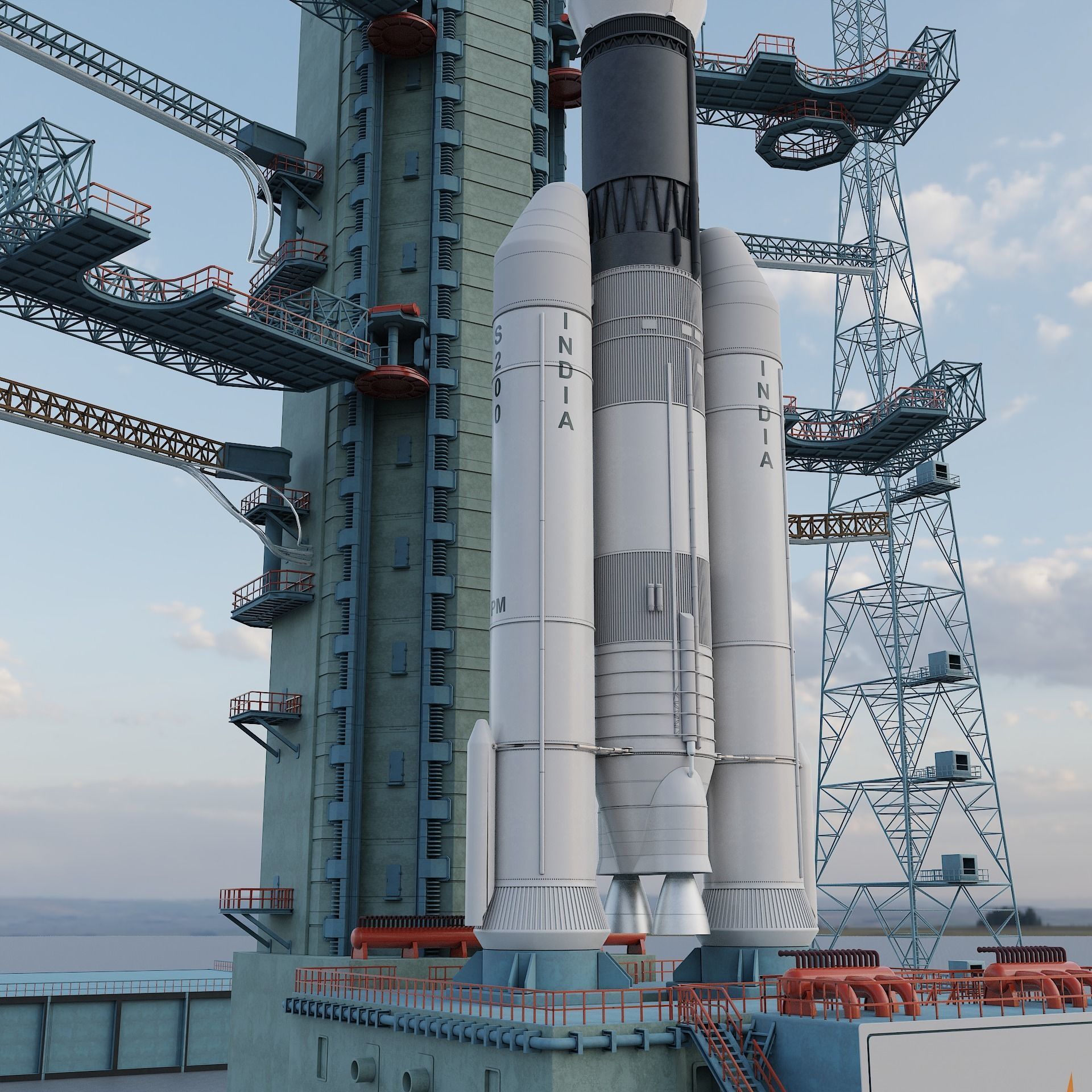 GSLV rocket 3D model_7