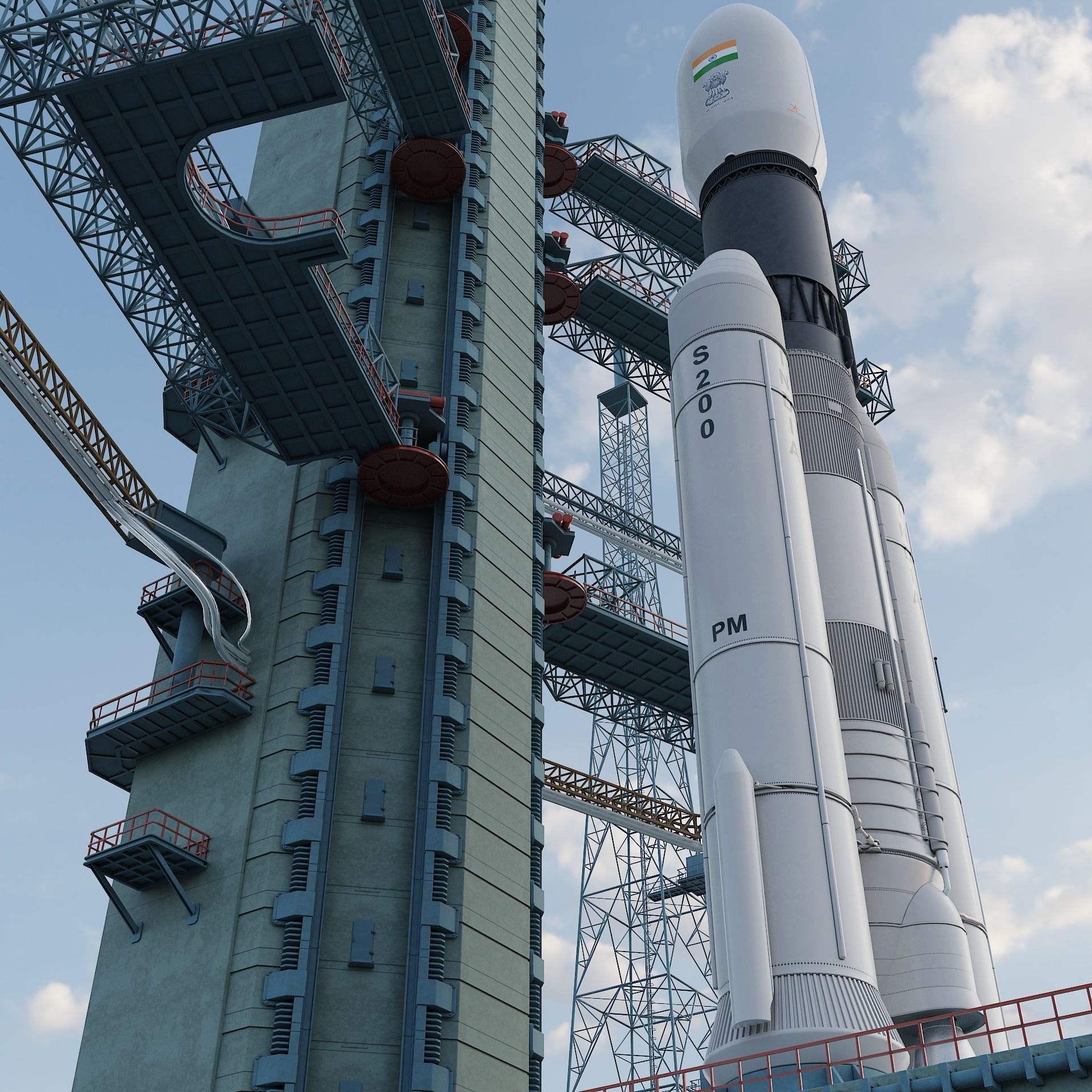 GSLV rocket 3D model_10