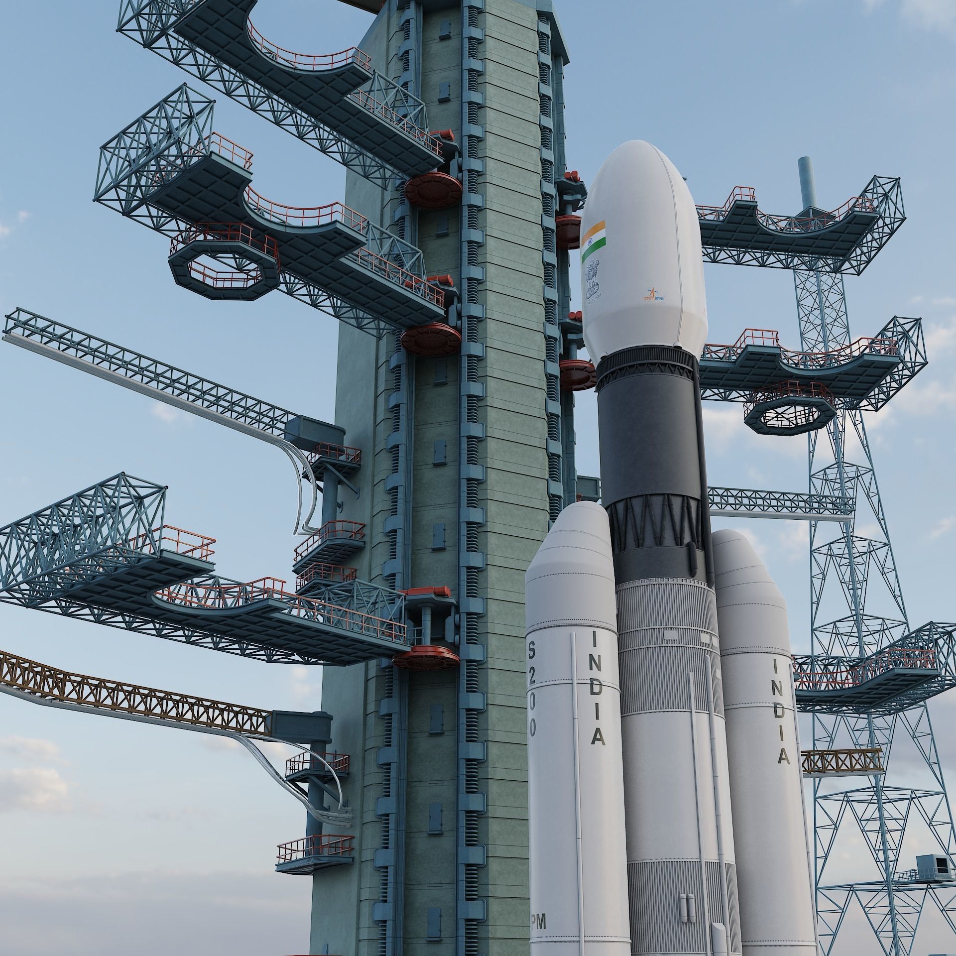 GSLV rocket 3D model_8