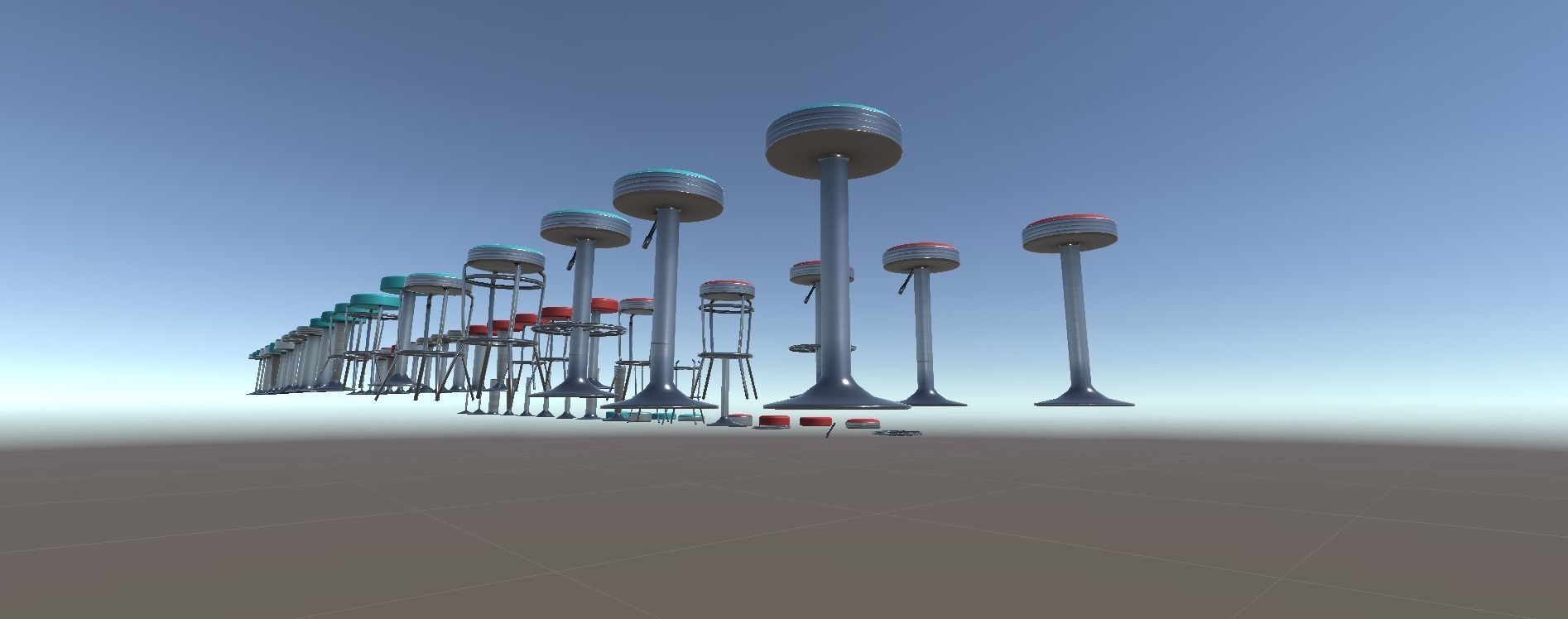 Diner Stools Pack JFG V3 - REV2 Low-poly 3D model_38