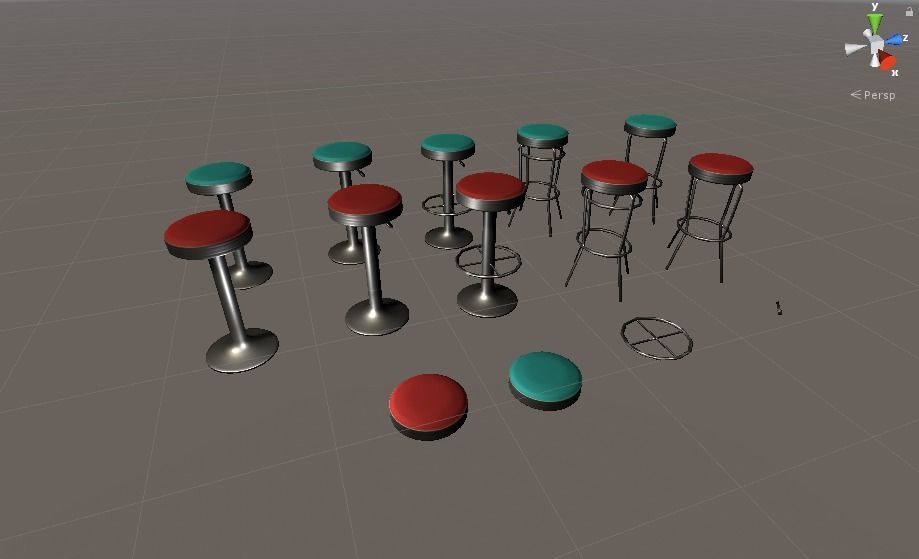 Diner Stools Pack JFG V3 - REV2 Low-poly 3D model_52