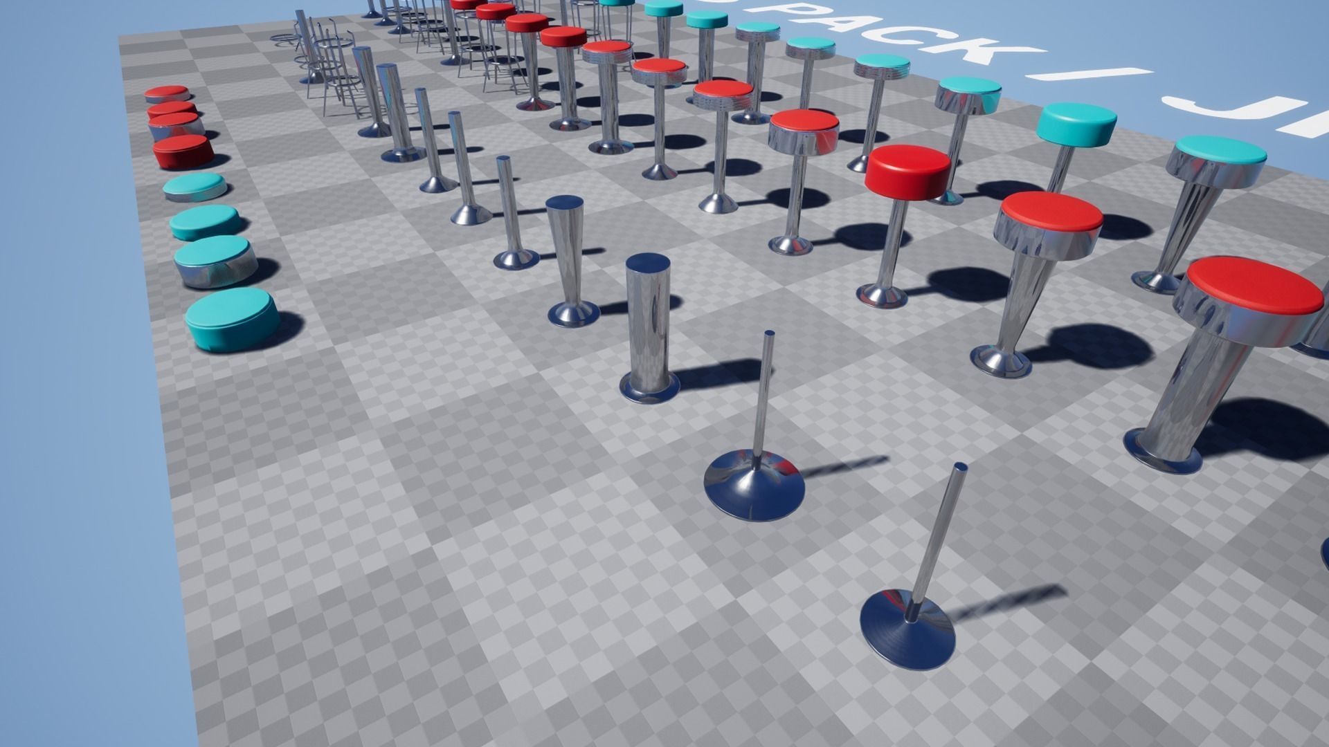 Diner Stools Pack JFG V3 - REV2 Low-poly 3D model_21