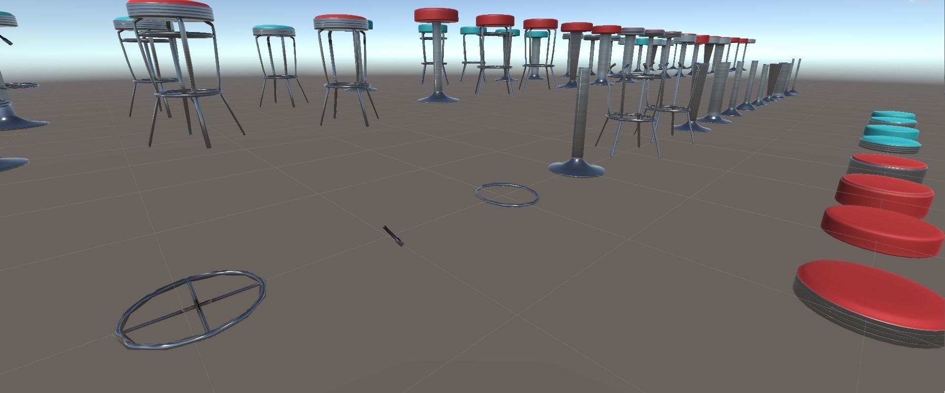 Diner Stools Pack JFG V3 - REV2 Low-poly 3D model_42