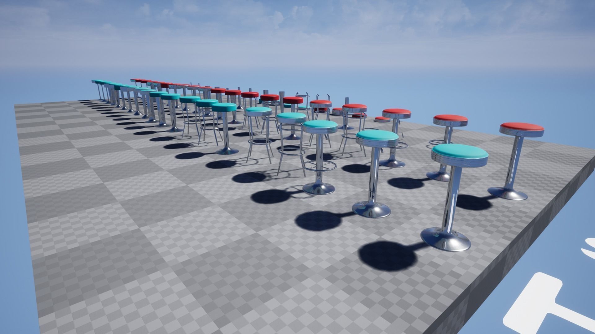 Diner Stools Pack JFG V3 - REV2 Low-poly 3D model_24