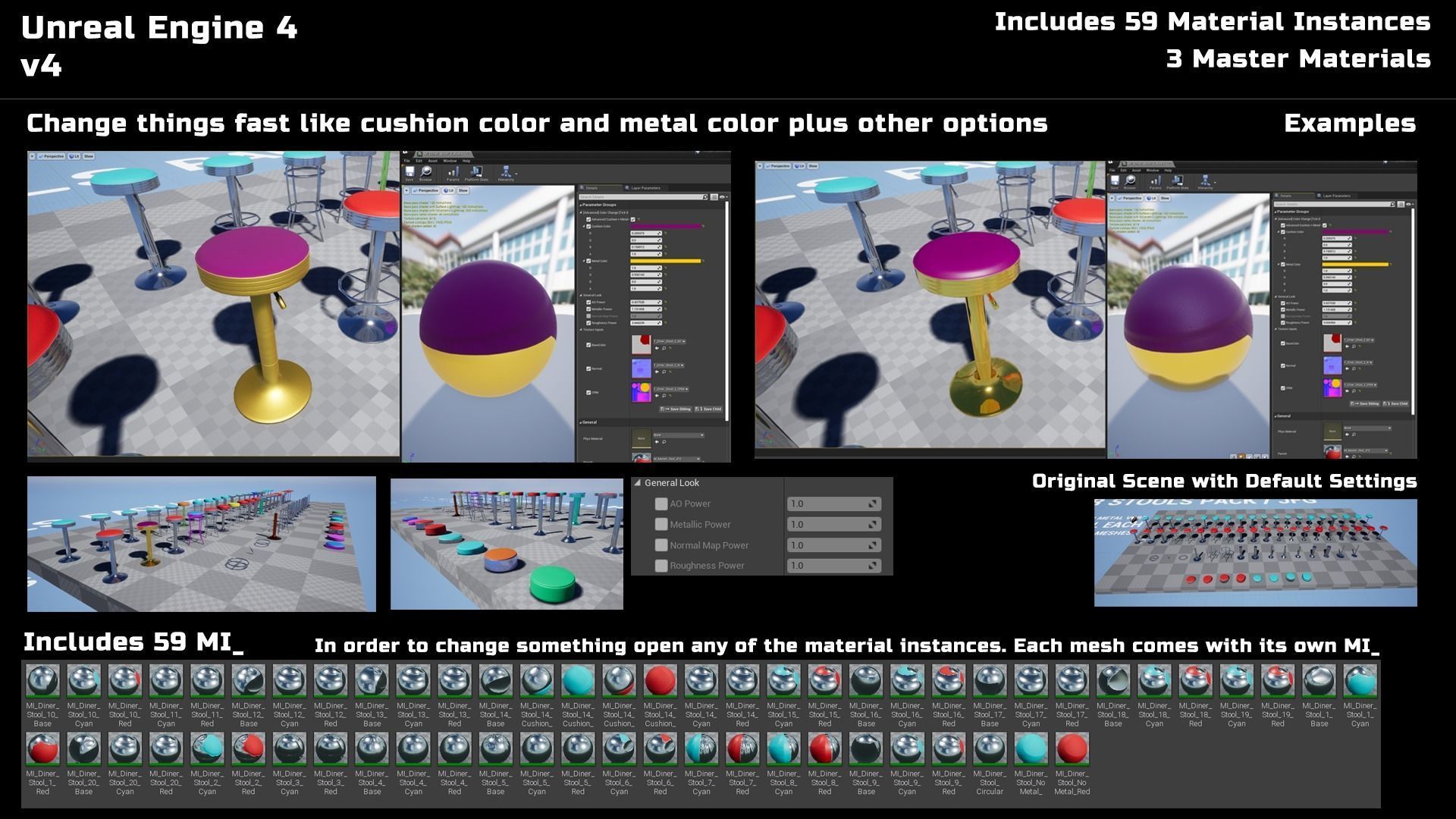 Diner Stools Pack JFG V3 - REV2 Low-poly 3D model_16