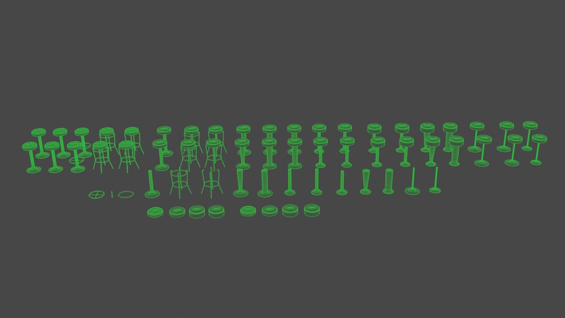 Diner Stools Pack JFG V3 - REV2 Low-poly 3D model_47