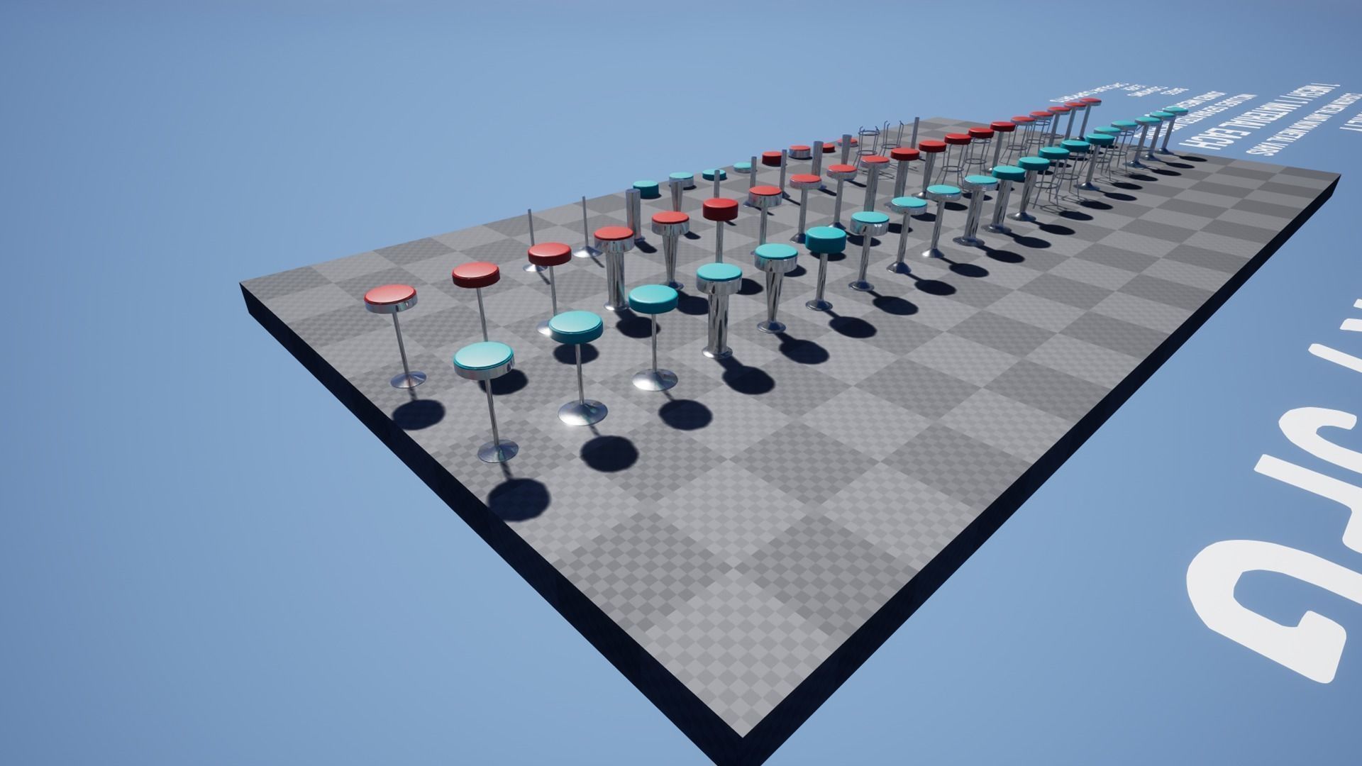 Diner Stools Pack JFG V3 - REV2 Low-poly 3D model_29