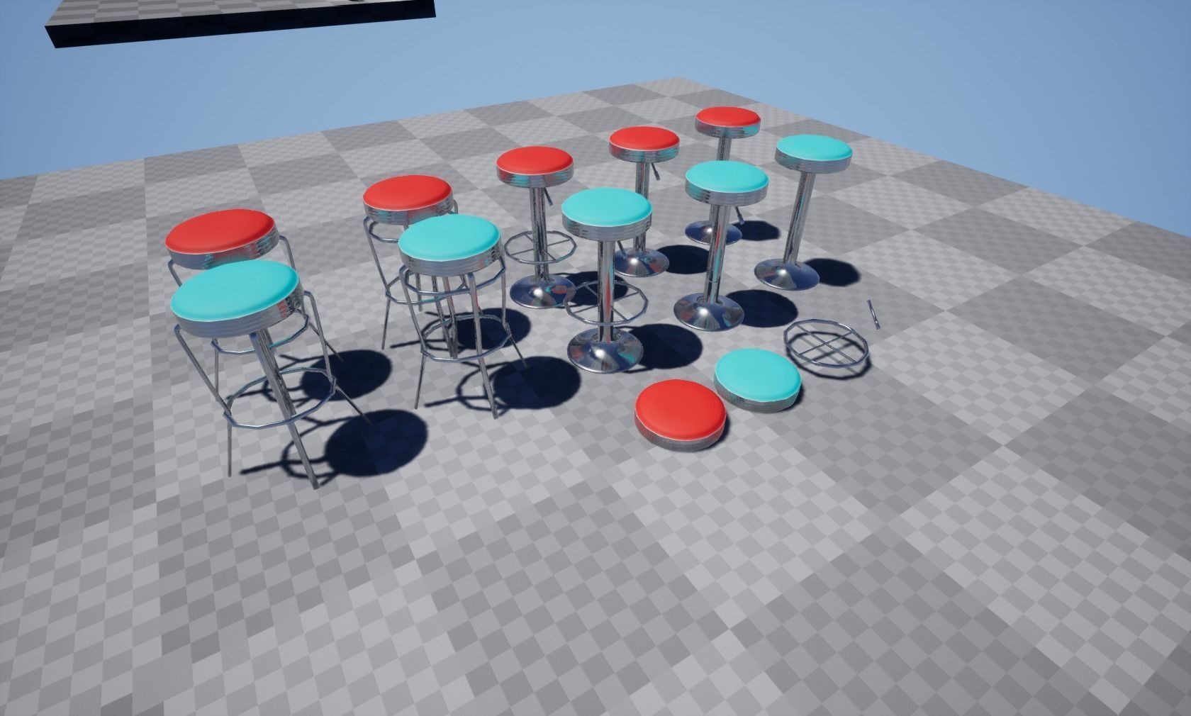 Diner Stools Pack JFG V3 - REV2 Low-poly 3D model_55