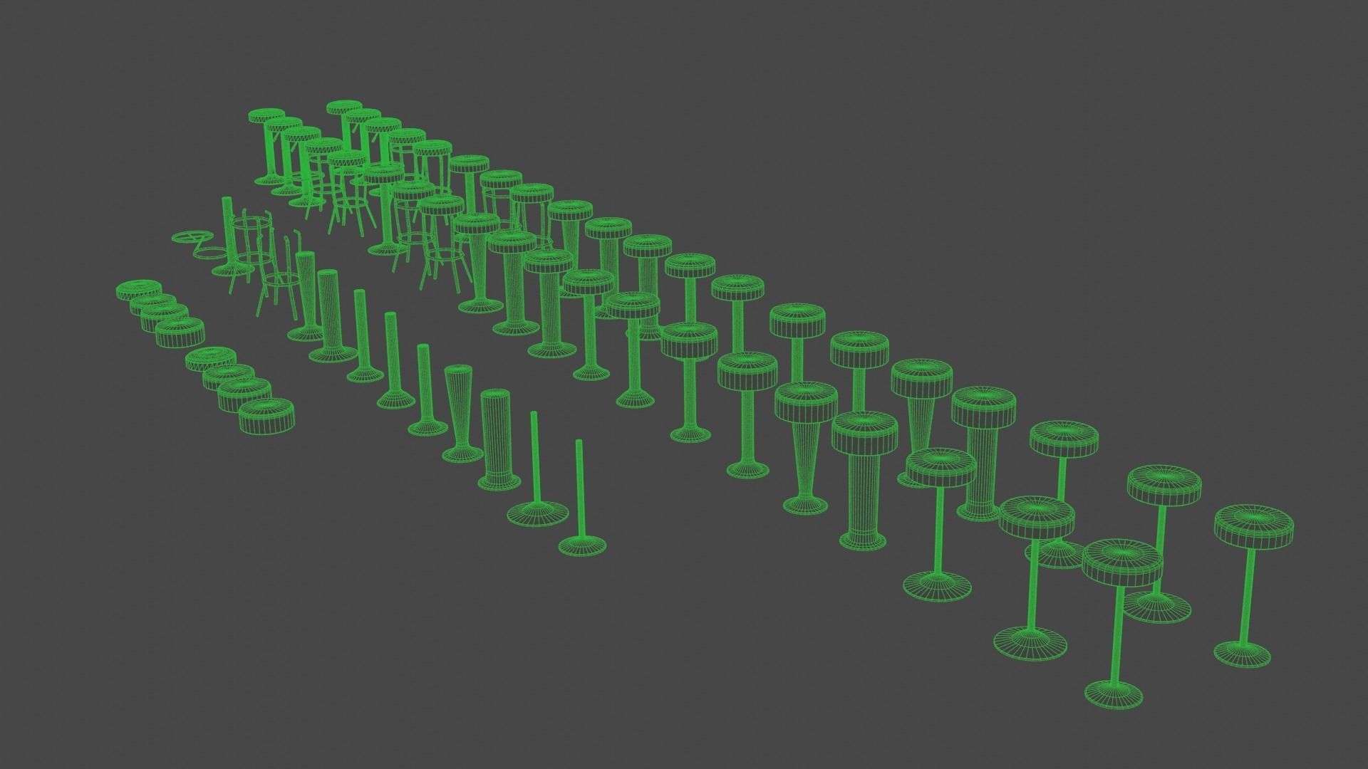 Diner Stools Pack JFG V3 - REV2 Low-poly 3D model_48