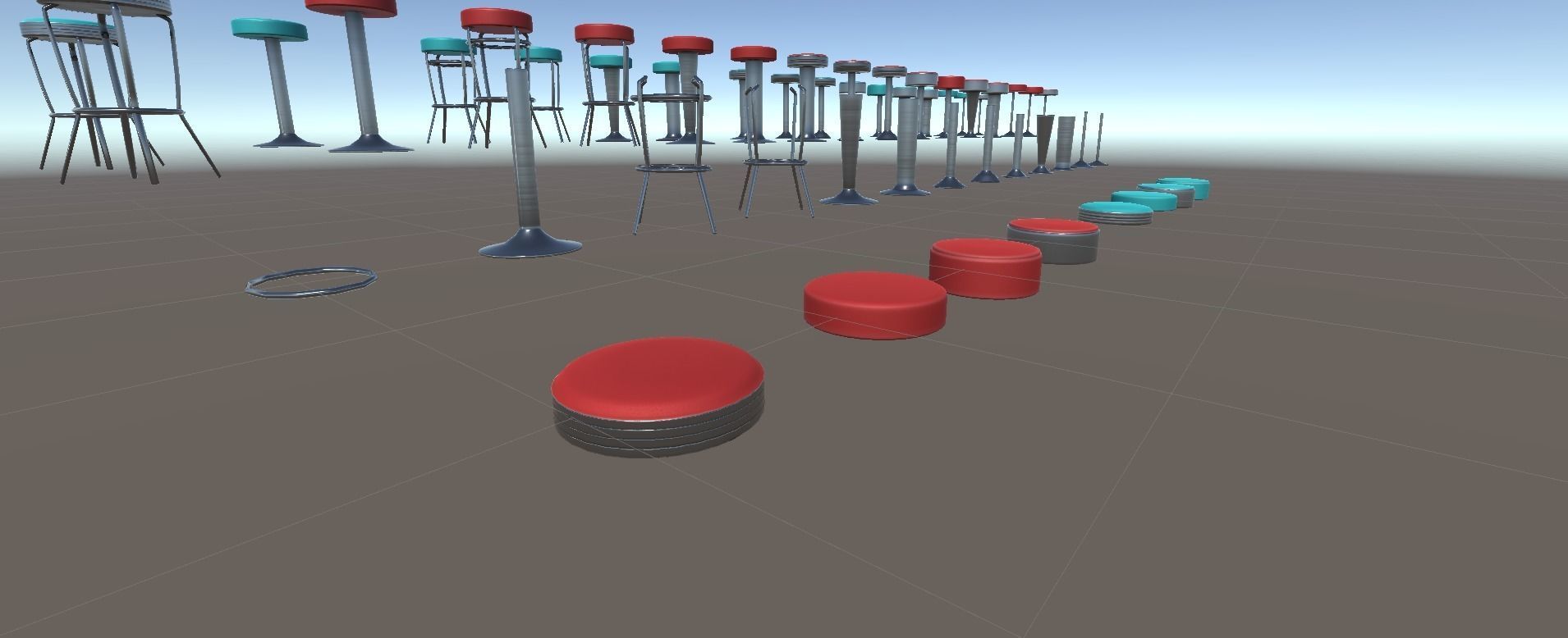Diner Stools Pack JFG V3 - REV2 Low-poly 3D model_39