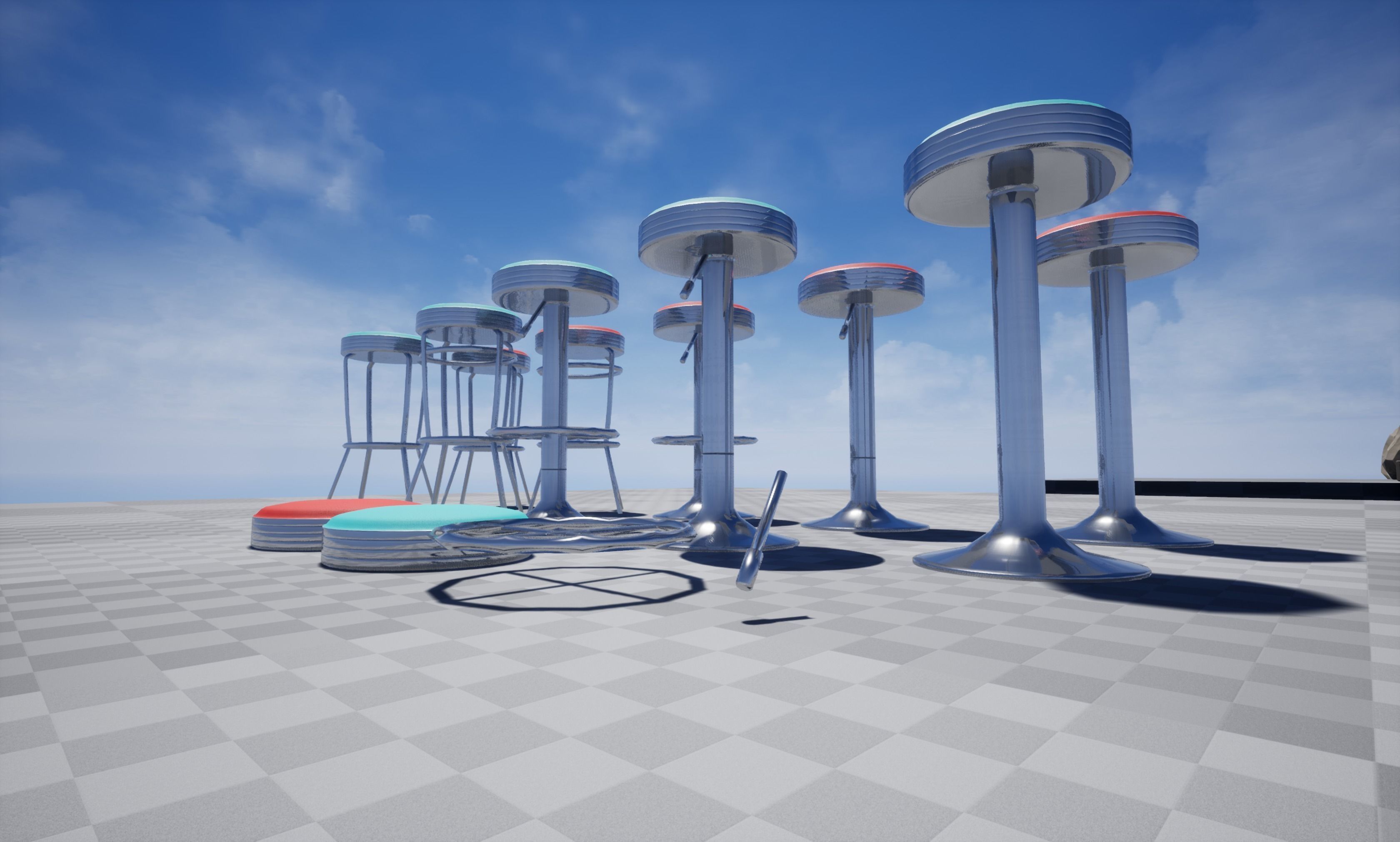 Diner Stools Pack JFG V3 - REV2 Low-poly 3D model_58