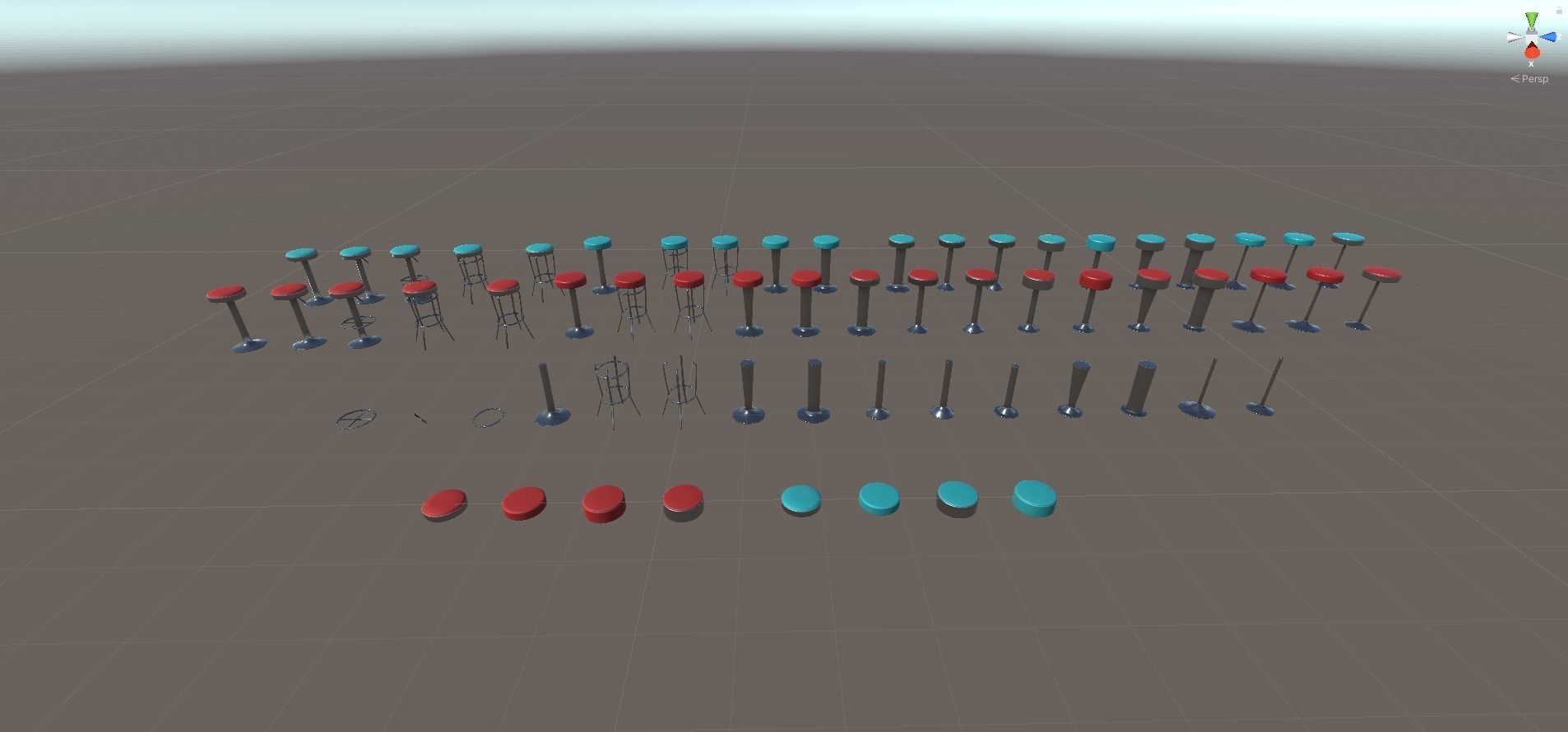 Diner Stools Pack JFG V3 - REV2 Low-poly 3D model_40