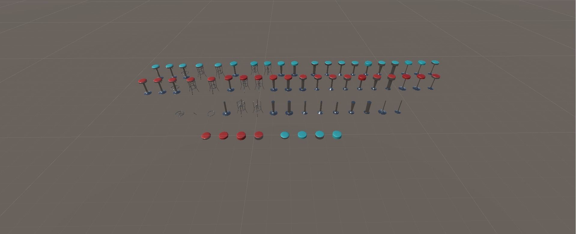 Diner Stools Pack JFG V3 - REV2 Low-poly 3D model_45