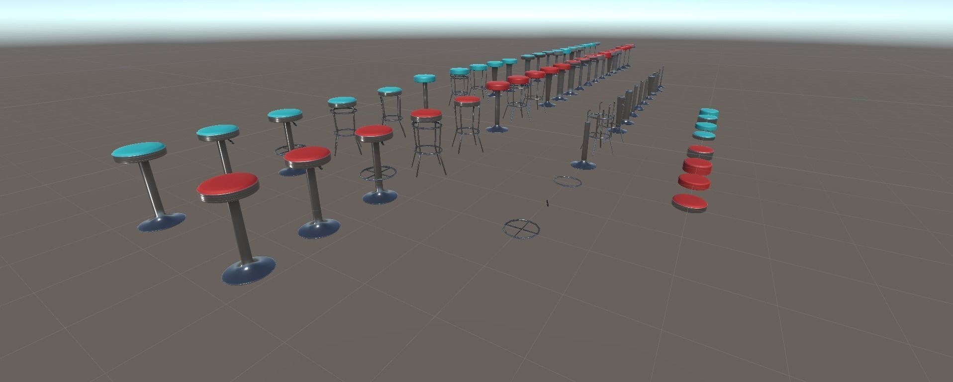 Diner Stools Pack JFG V3 - REV2 Low-poly 3D model_41