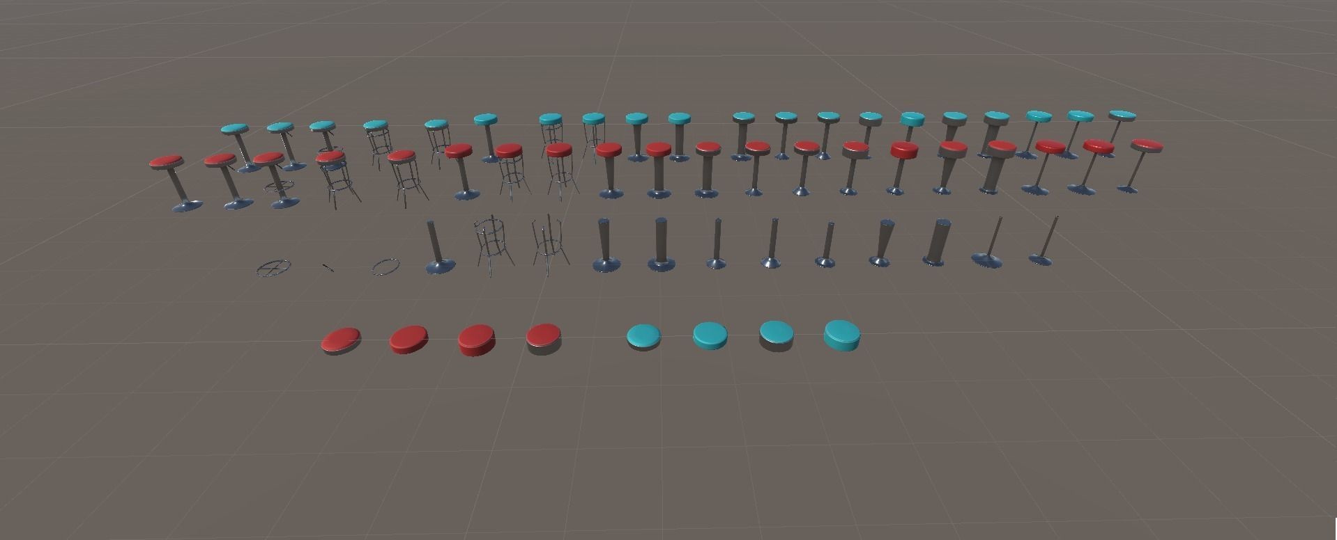 Diner Stools Pack JFG V3 - REV2 Low-poly 3D model_44