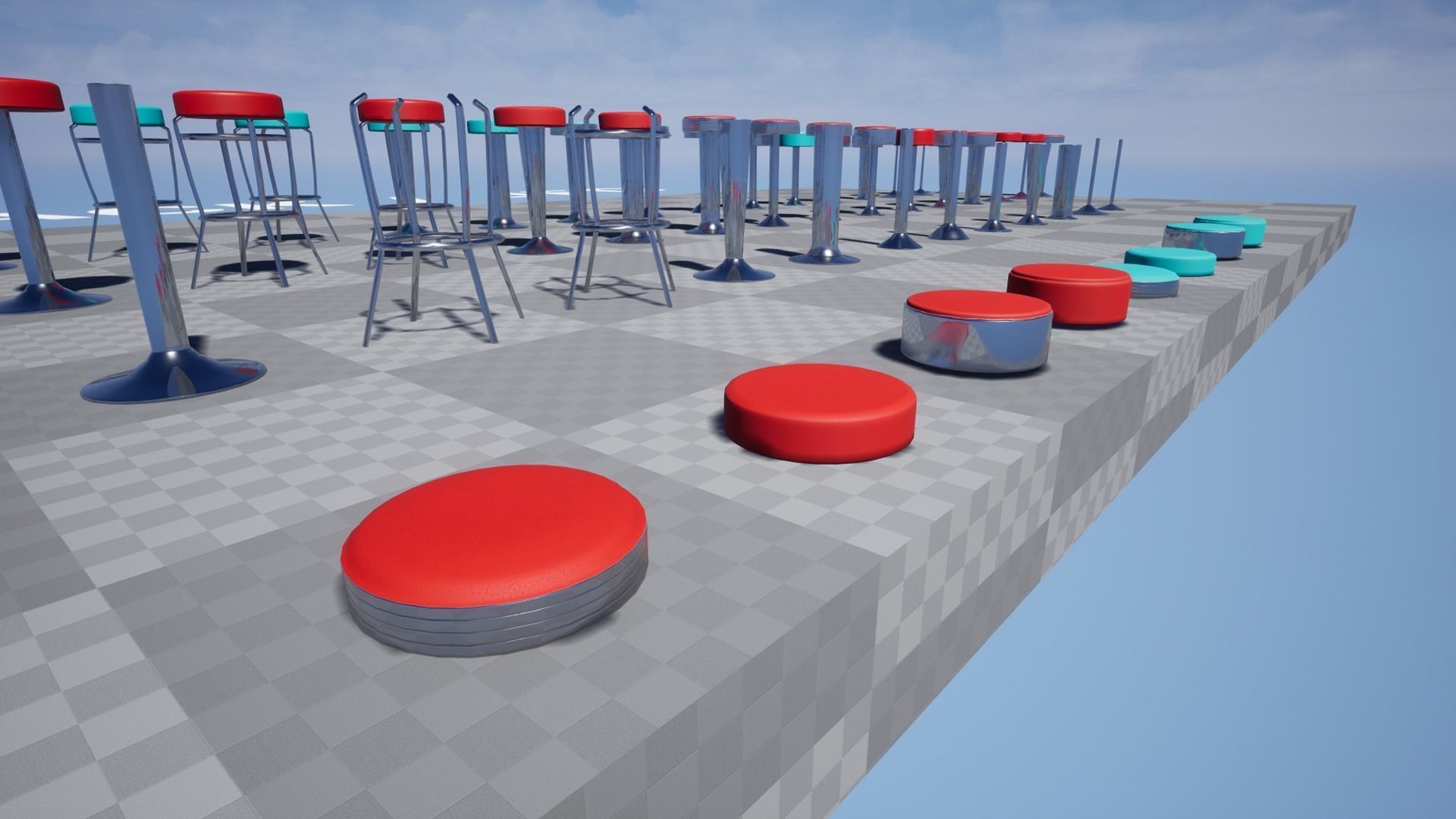 Diner Stools Pack JFG V3 - REV2 Low-poly 3D model_27