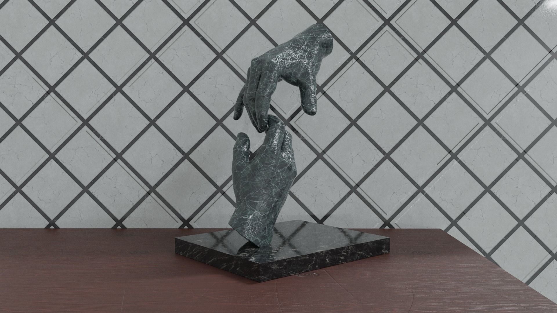 abstract sculpture Low-poly 3D model_7