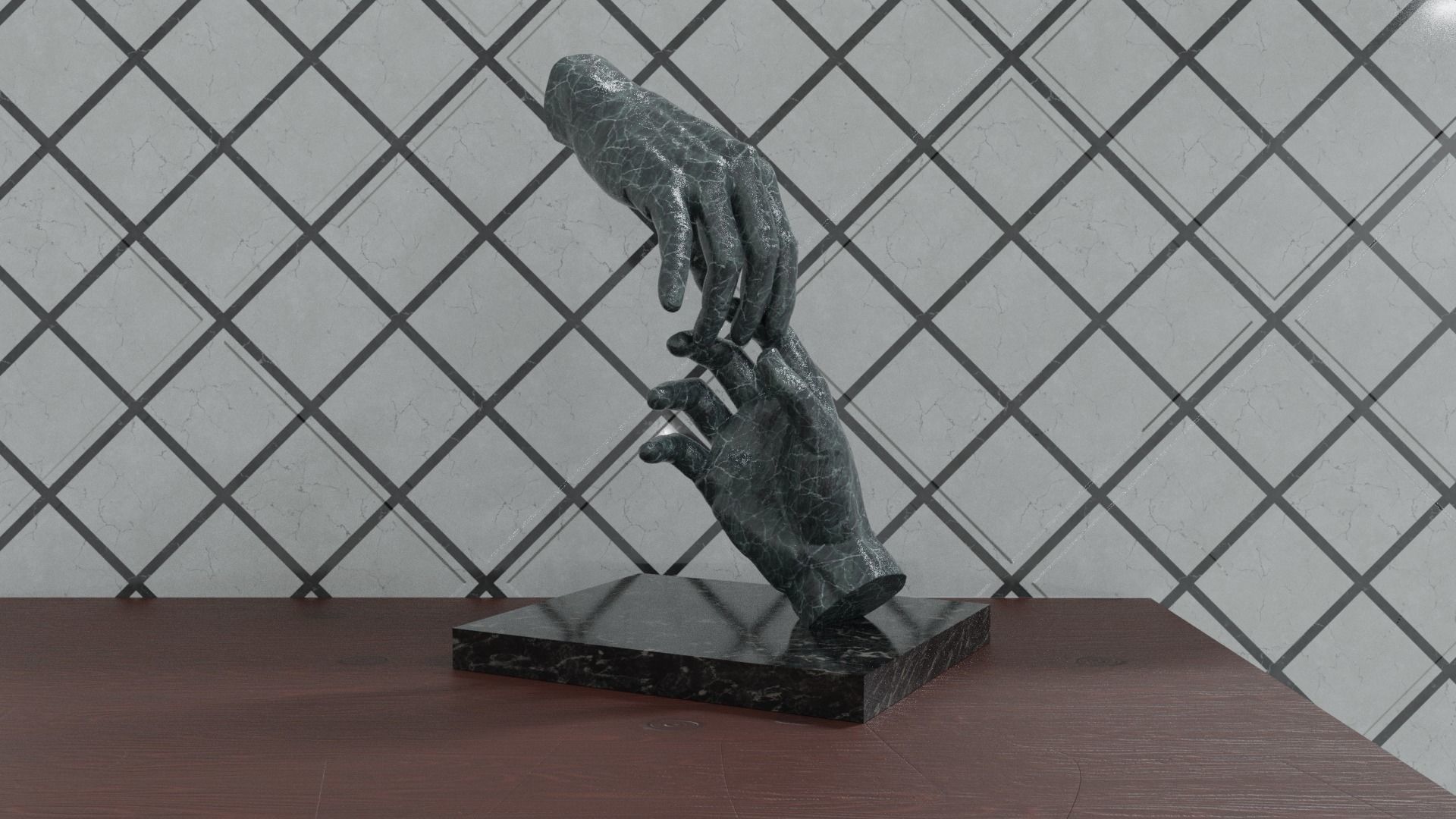 abstract sculpture Low-poly 3D model_6