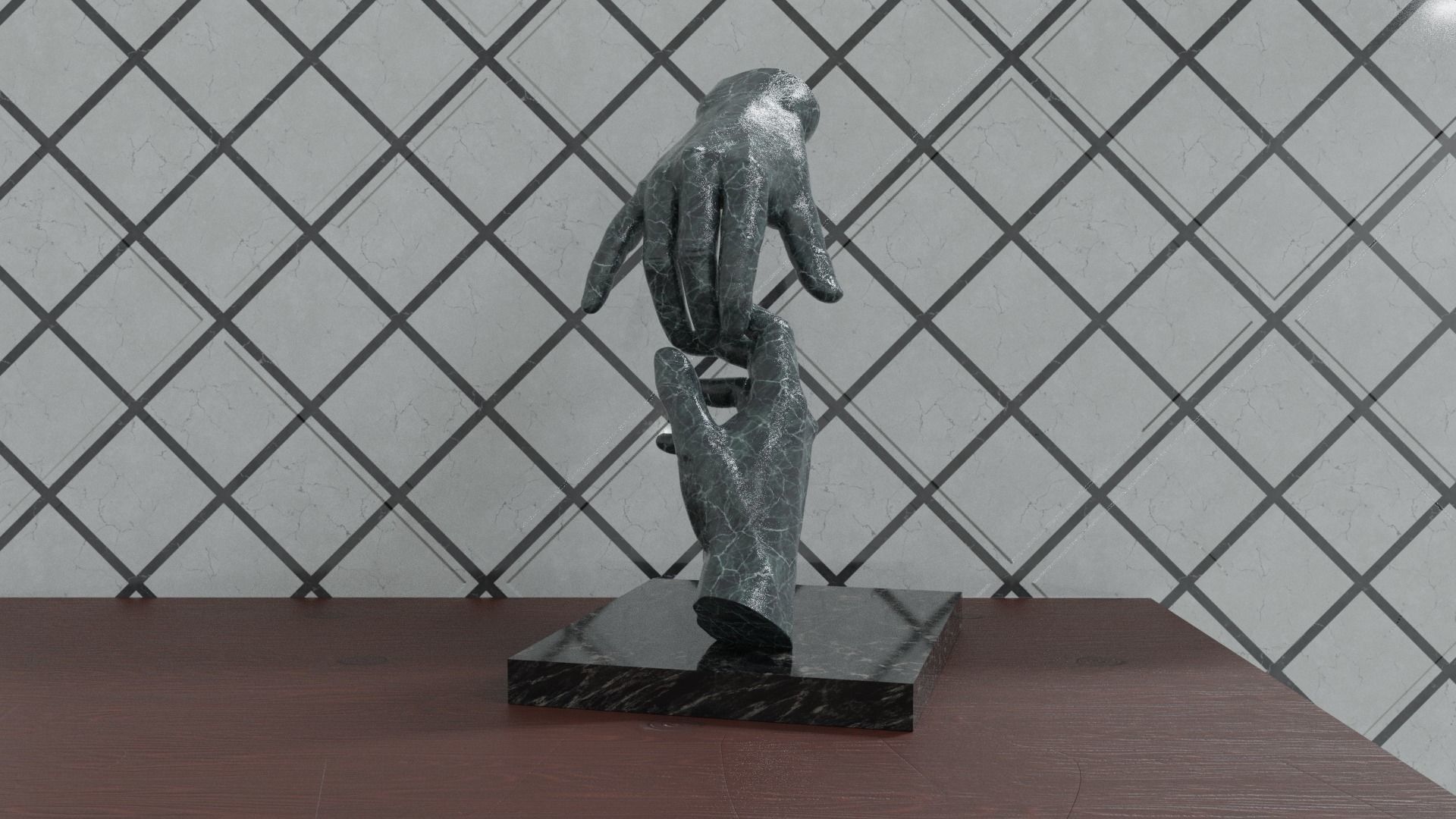 abstract sculpture Low-poly 3D model_8