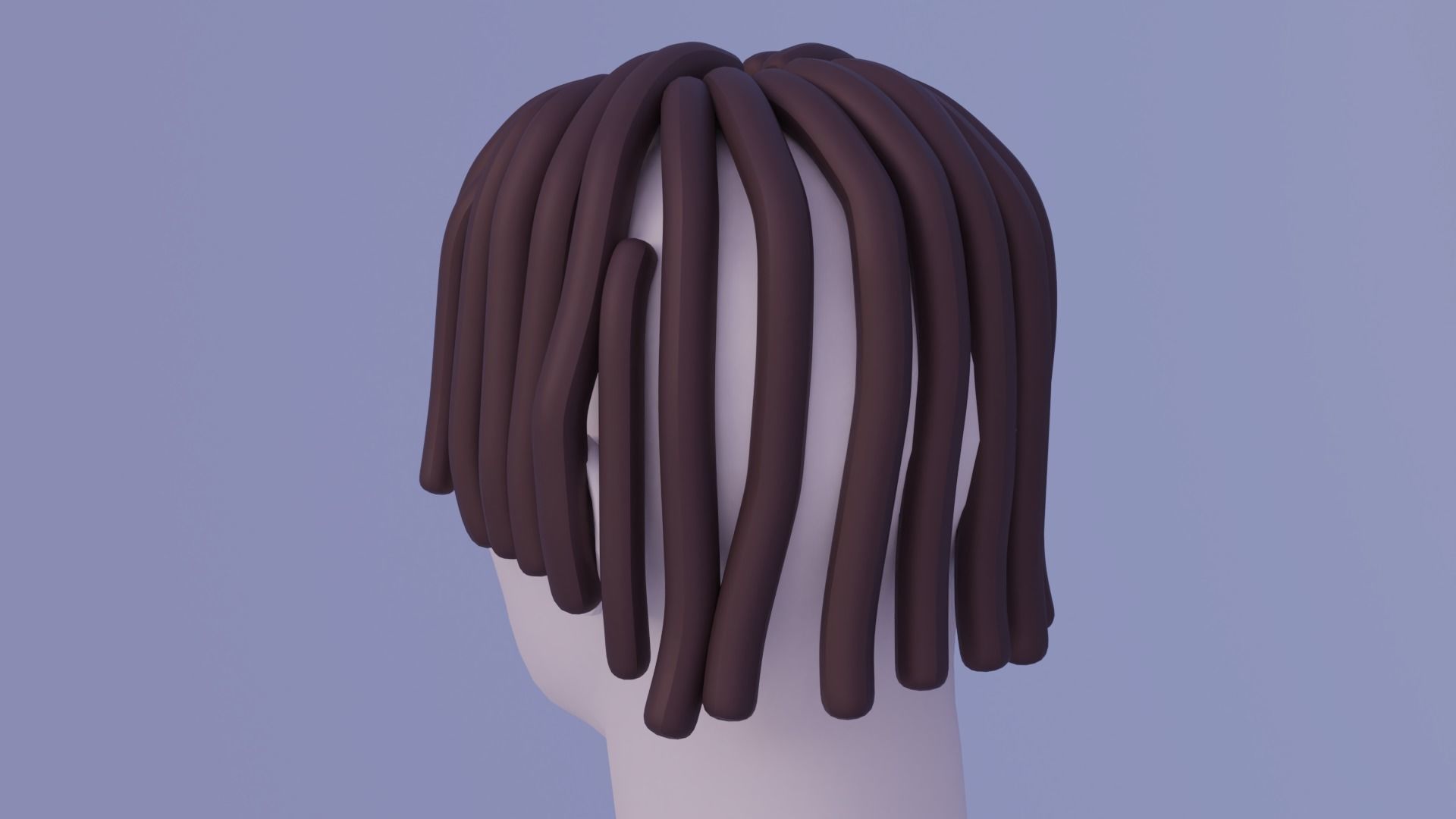 Low Poly Toon Short Dreads Hairstyle Free low-poly 3D model_1