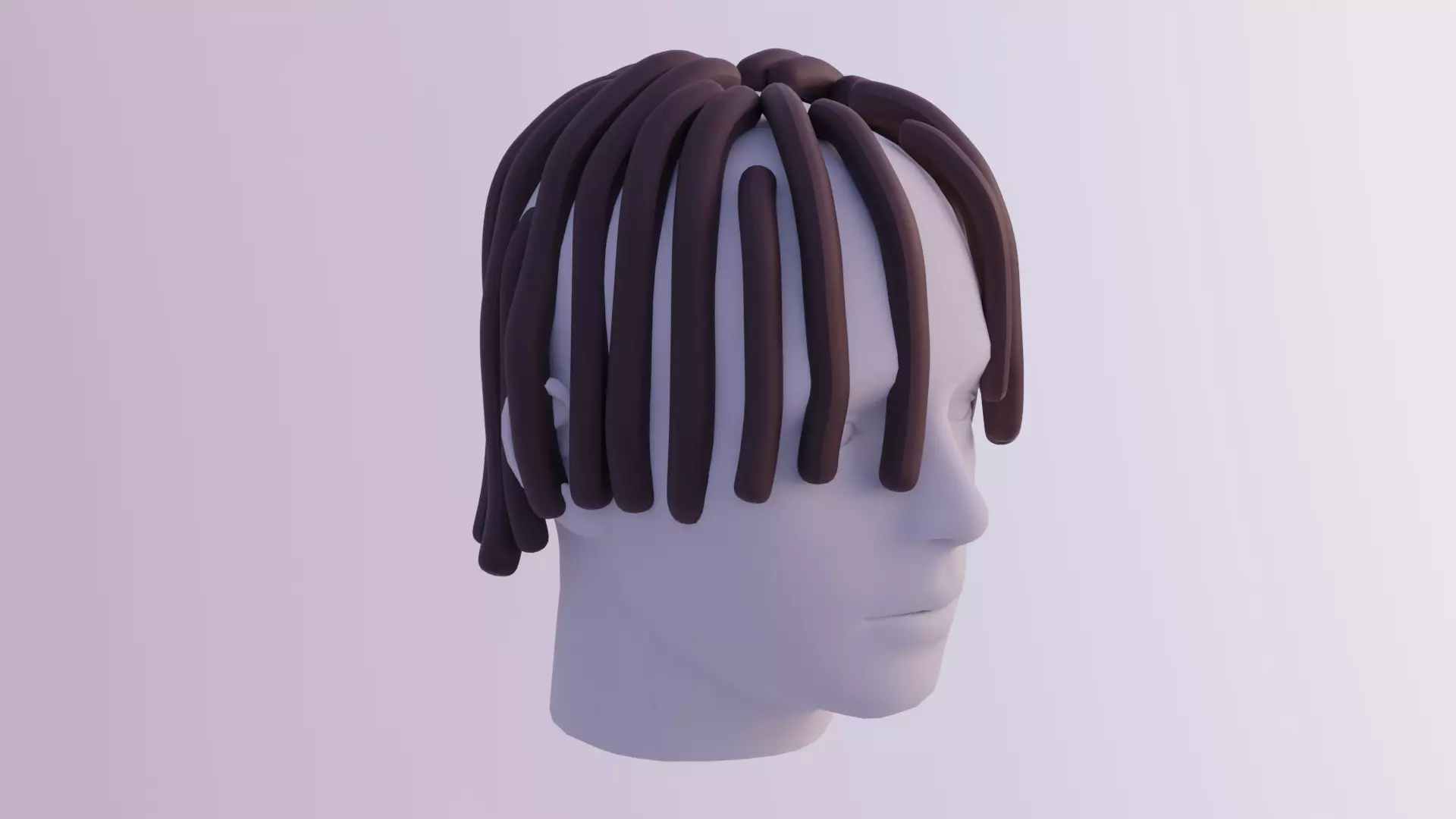 Low Poly Toon Short Dreads Hairstyle Free low-poly 3D model_0