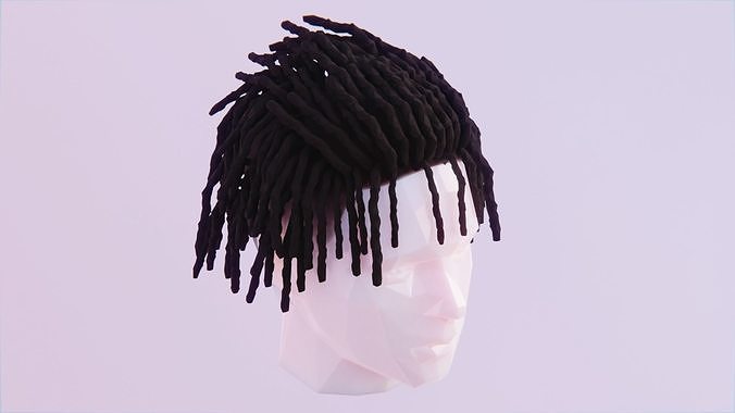Short Dreads Style 2 Low-poly 3D model