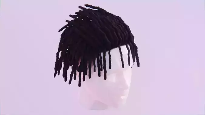 Short Dreads Style 2 Low-poly 3D model