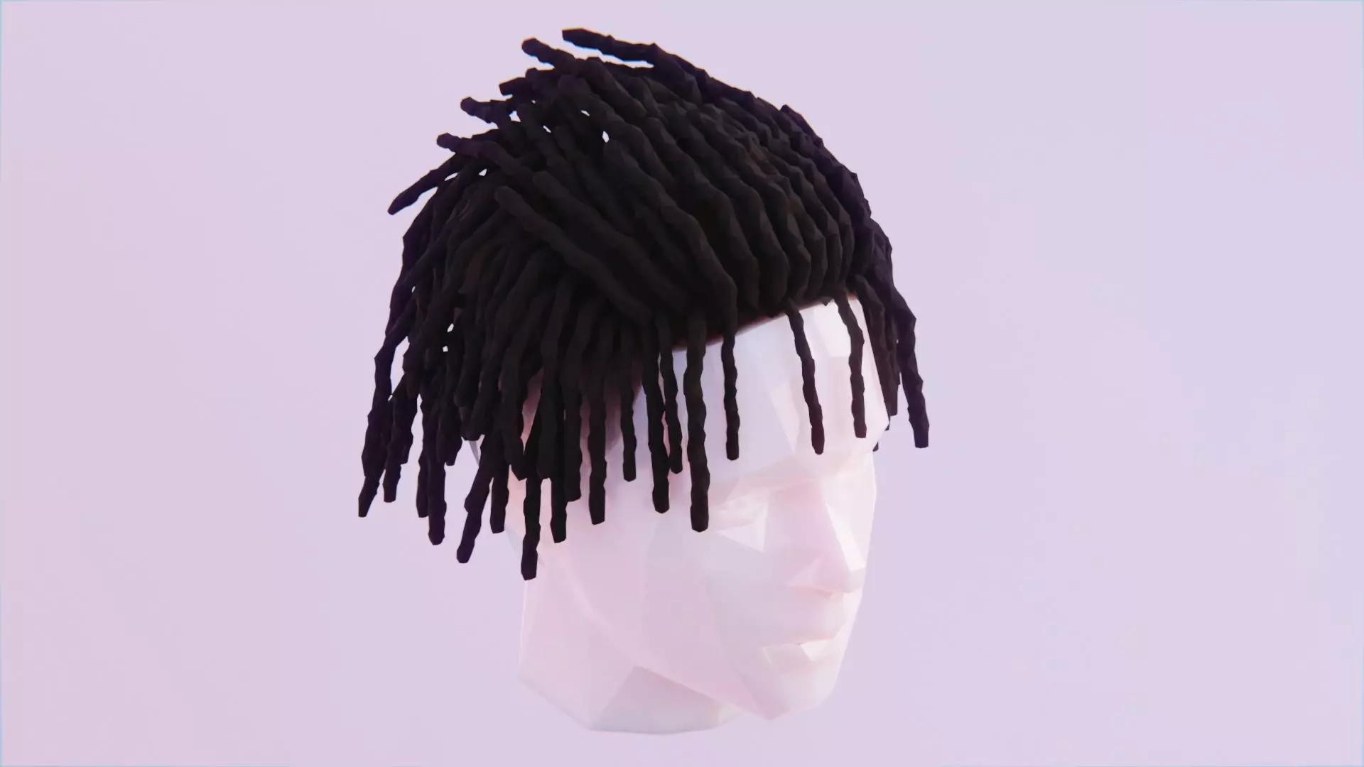 Short Dreads Style 2 Low-poly 3D model_0