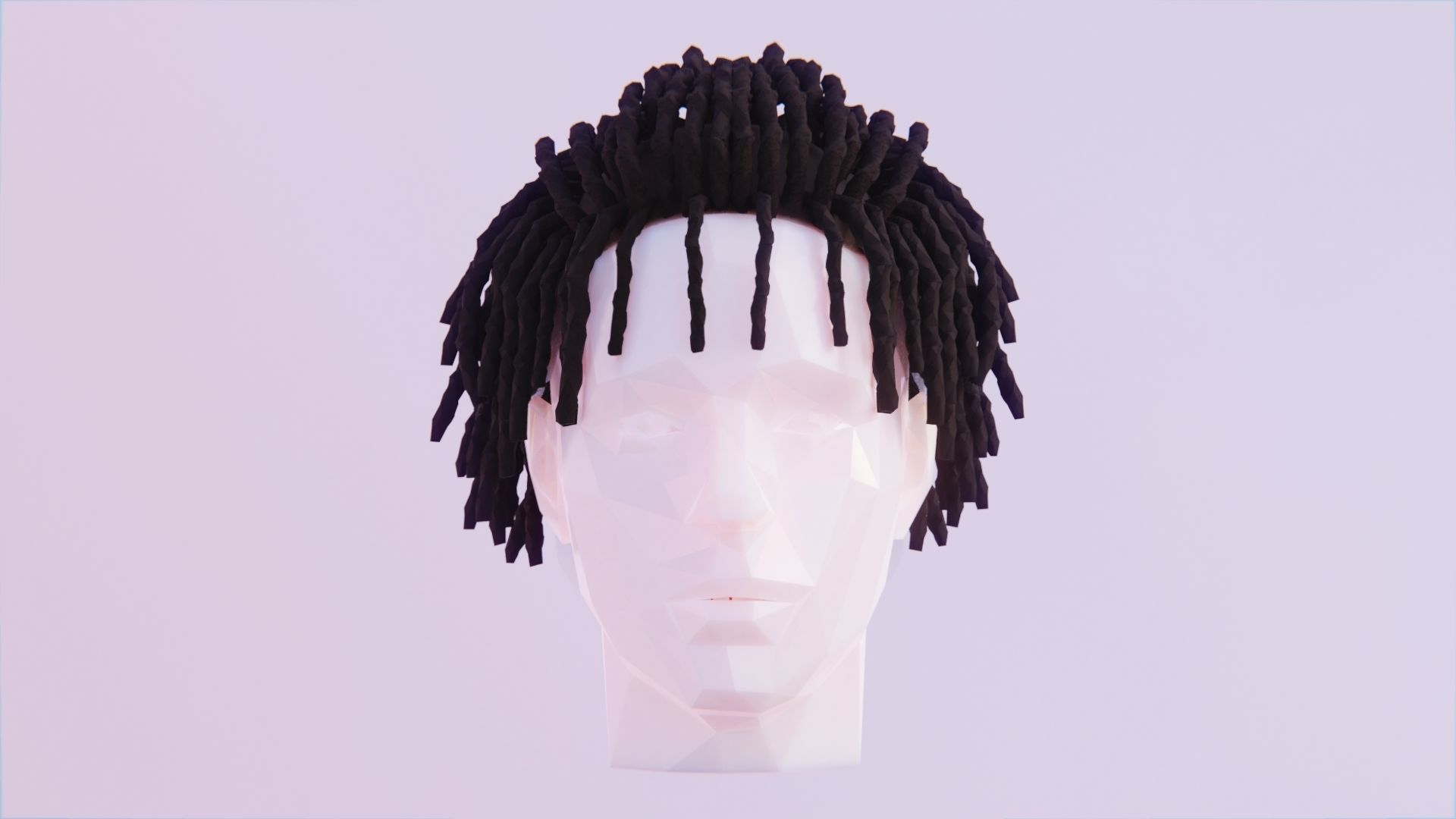 Short Dreads Style 2 Low-poly 3D model_1