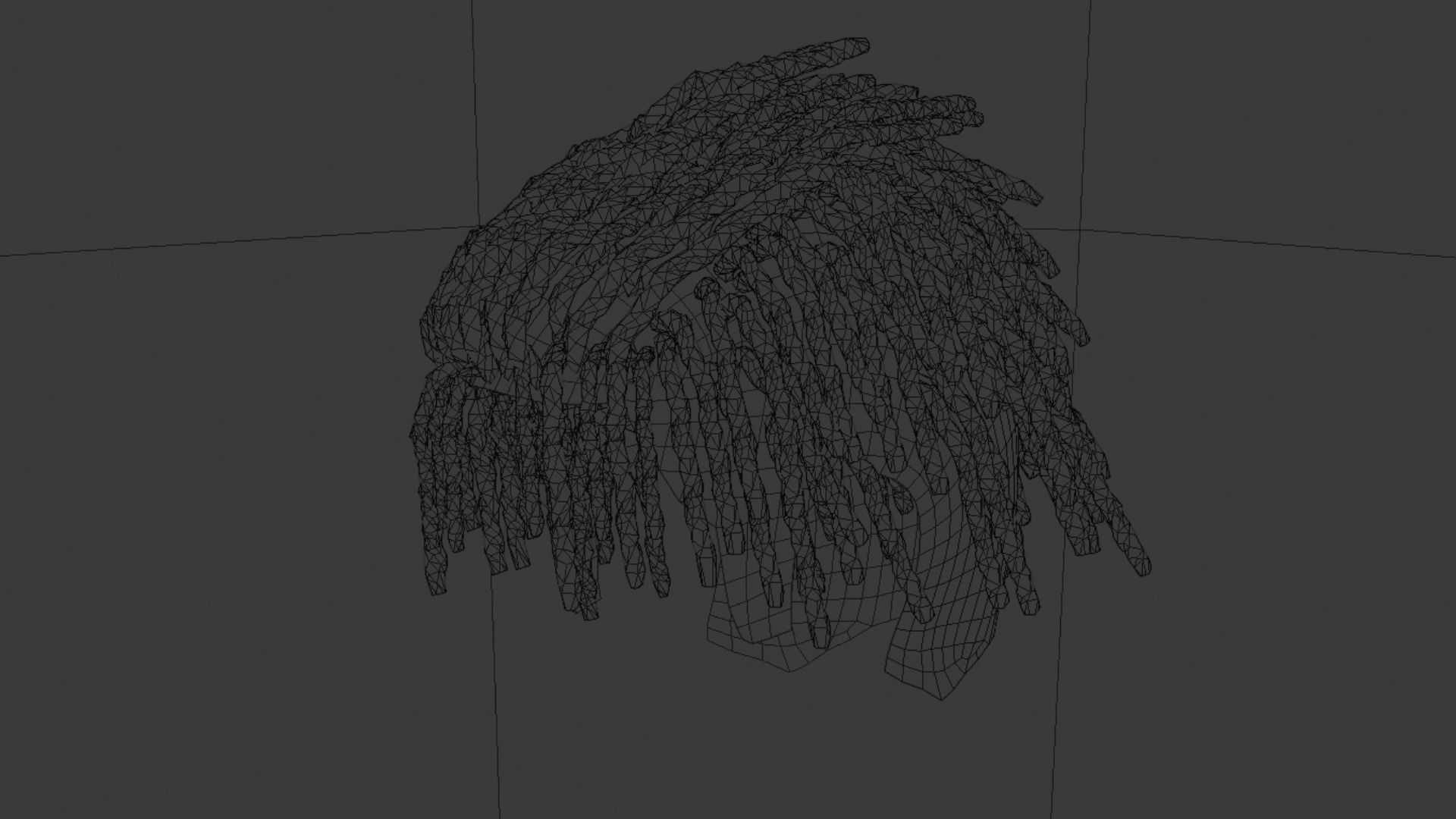 Short Dreads Style 2 Low-poly 3D model_5