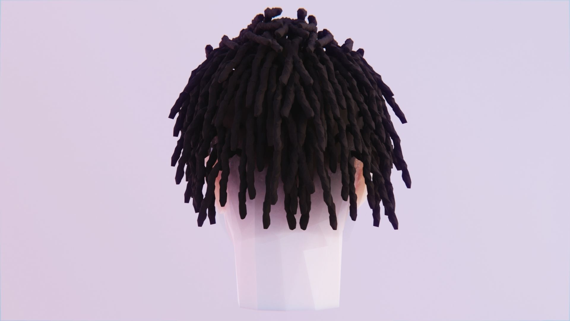 Short Dreads Style 2 Low-poly 3D model_3