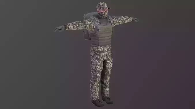 Soldier Desert Camo - low poly - VR