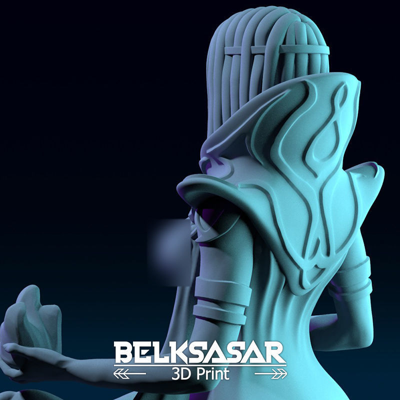 Wizard Girl Levitating Nude 3D print model_11