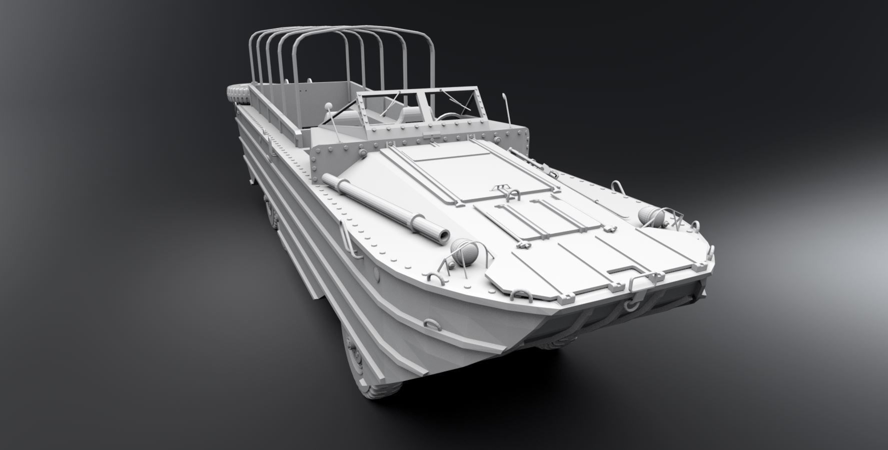 DUKW Articulated Scale model 3D print model_4